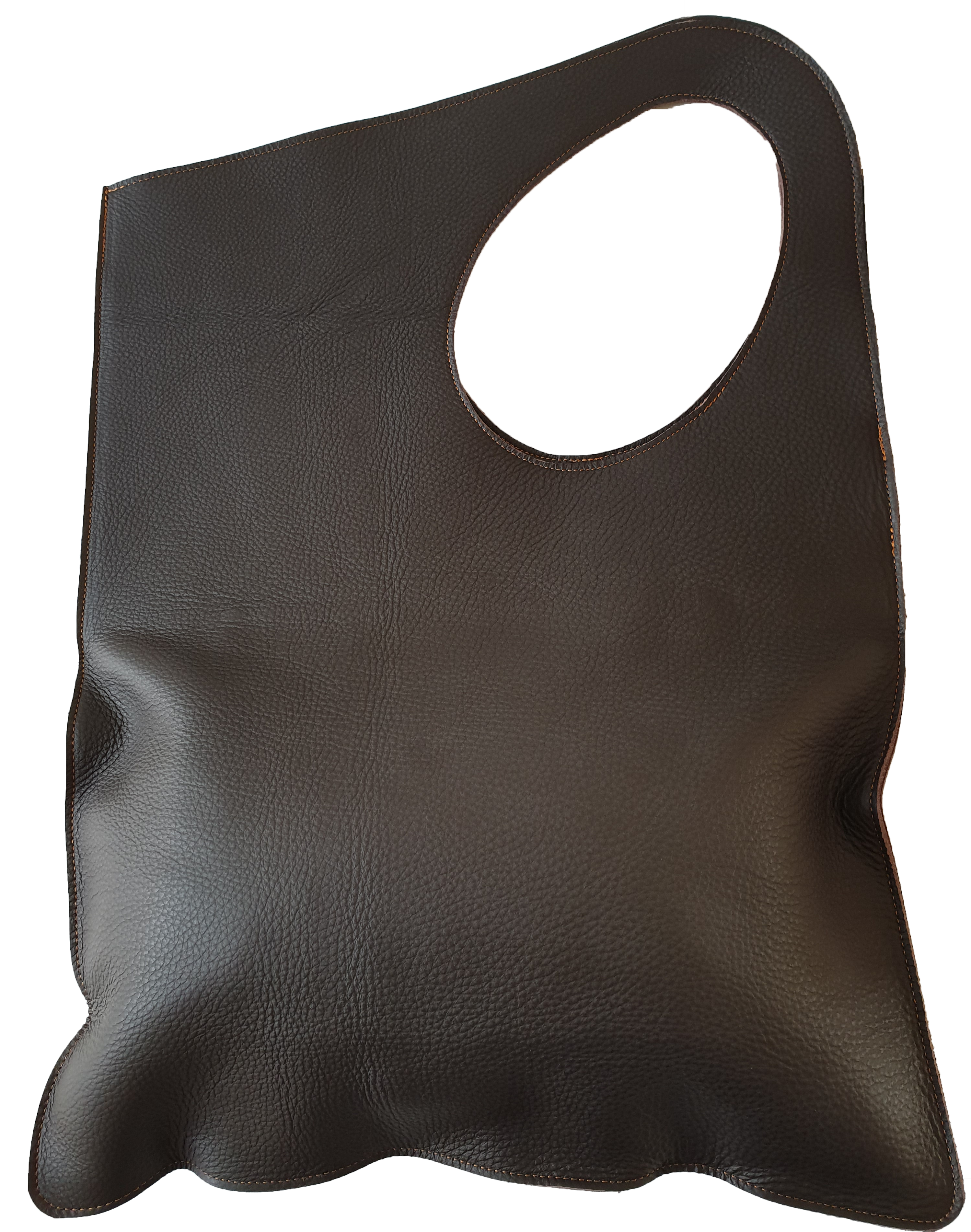 Kožená taška s otvorem - hnědá