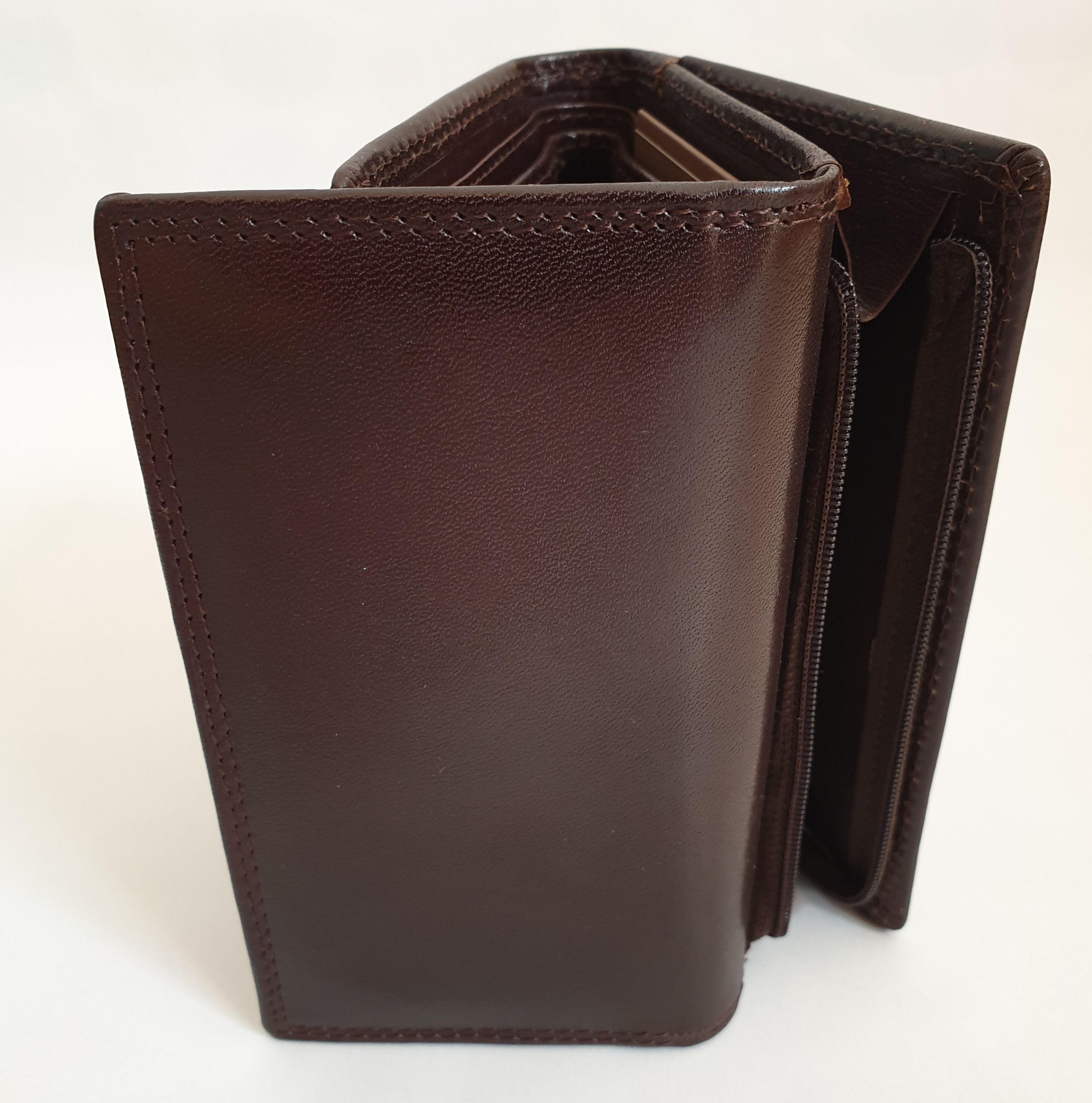 Dámská kožená peněženka 907 - Tmavě hnědá