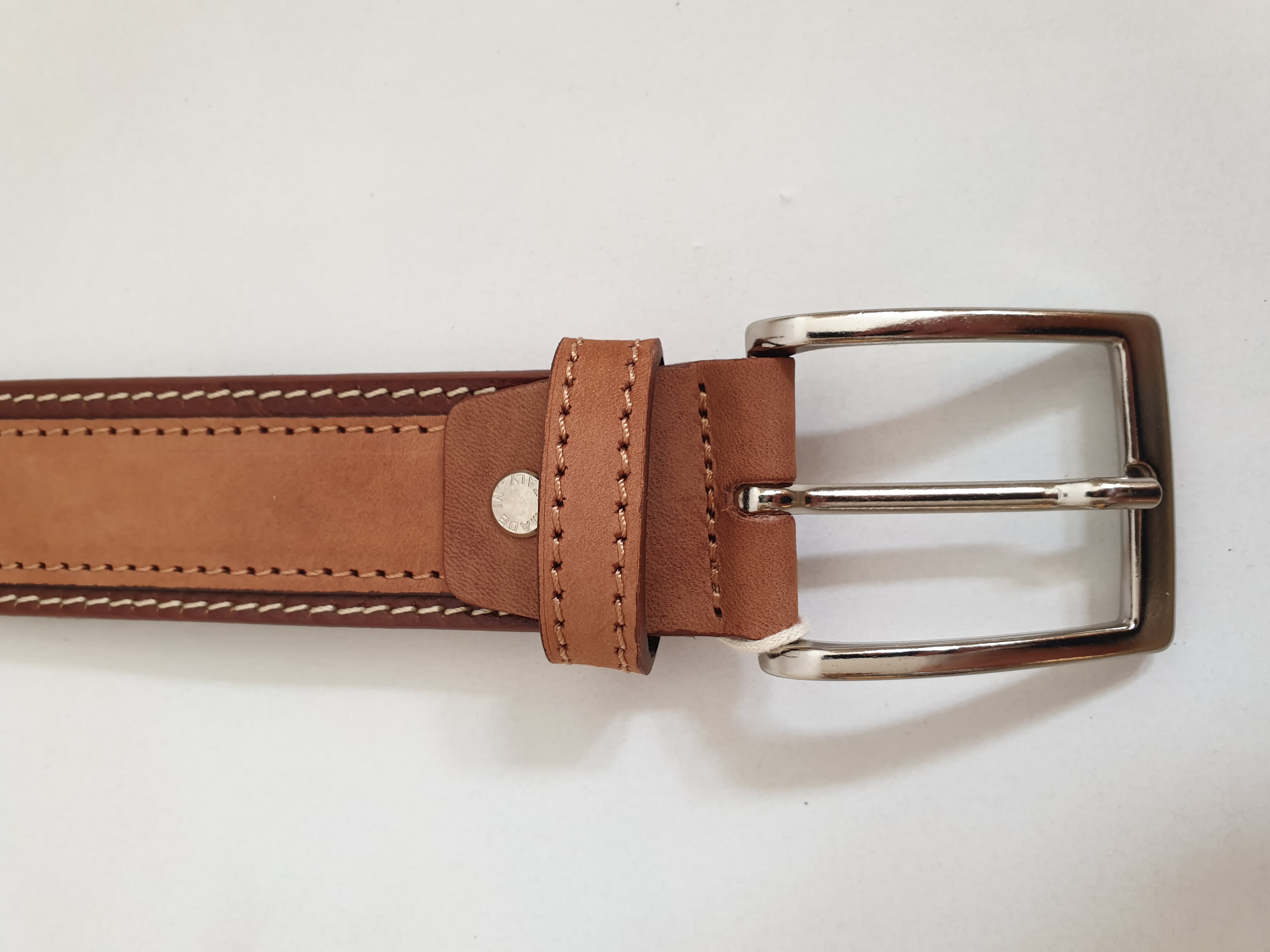 Kožený opasek 4cm - Hnědý s broušenou kůží