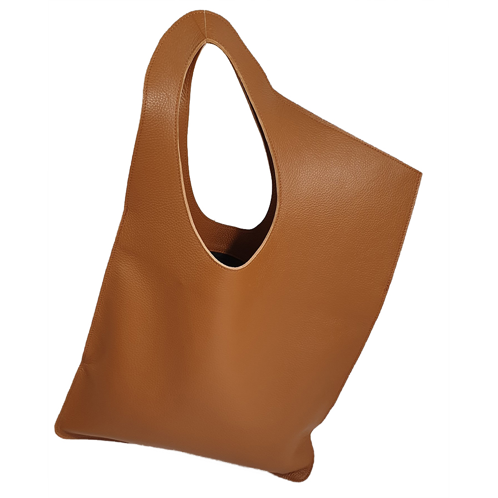 Kožená taška s otvorem - Koňak