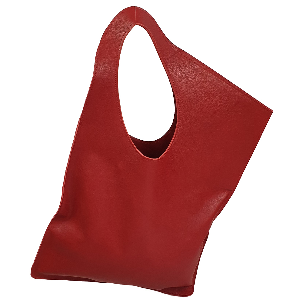 Kožená taška s otvorem - Červená