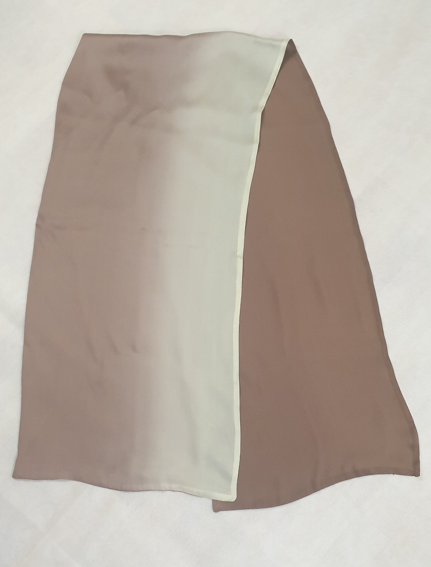 Hedvábná dvojitá šála - hnědá