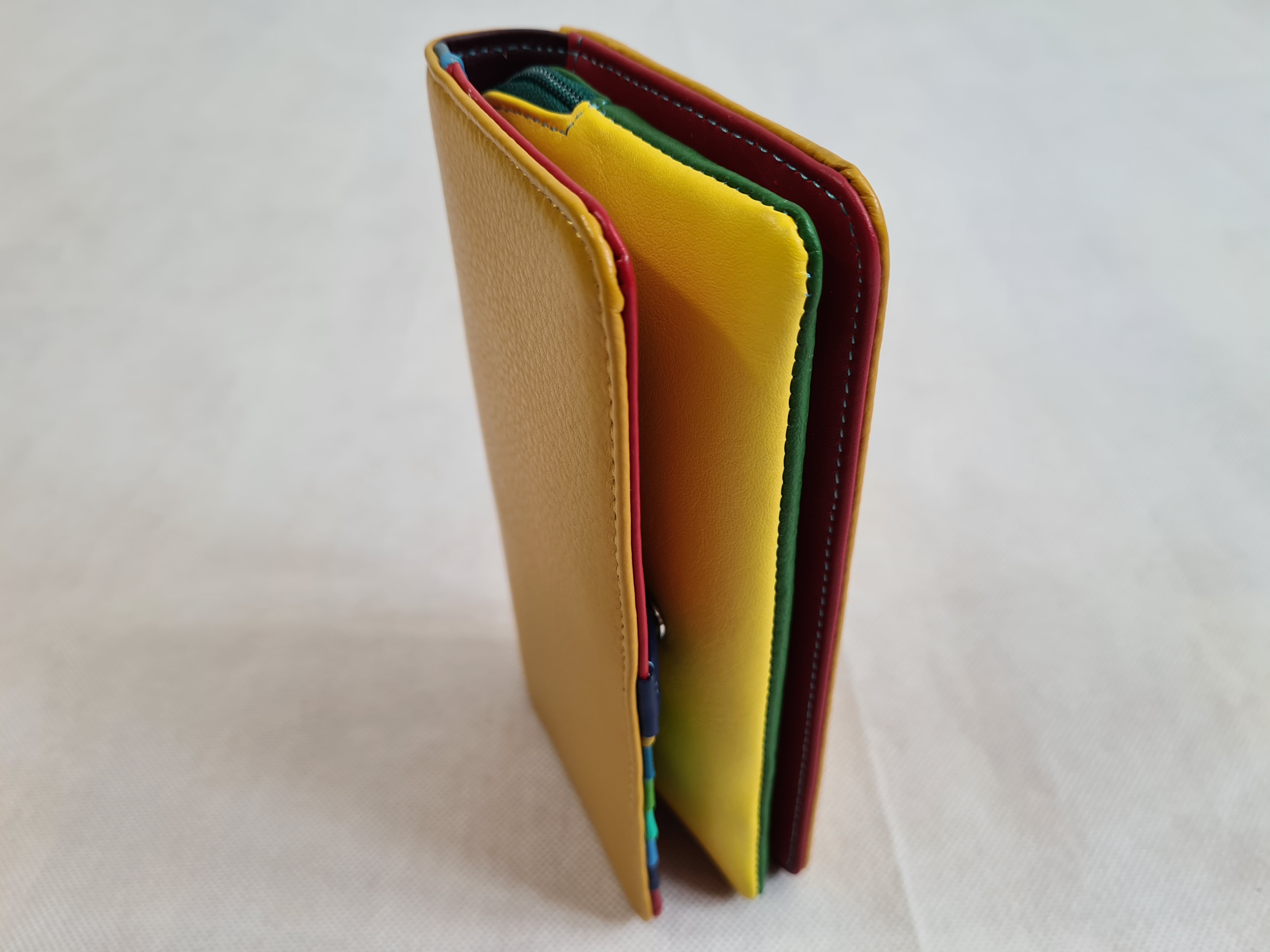 Dámská kožená peněženka multicolor simple - žlutá
