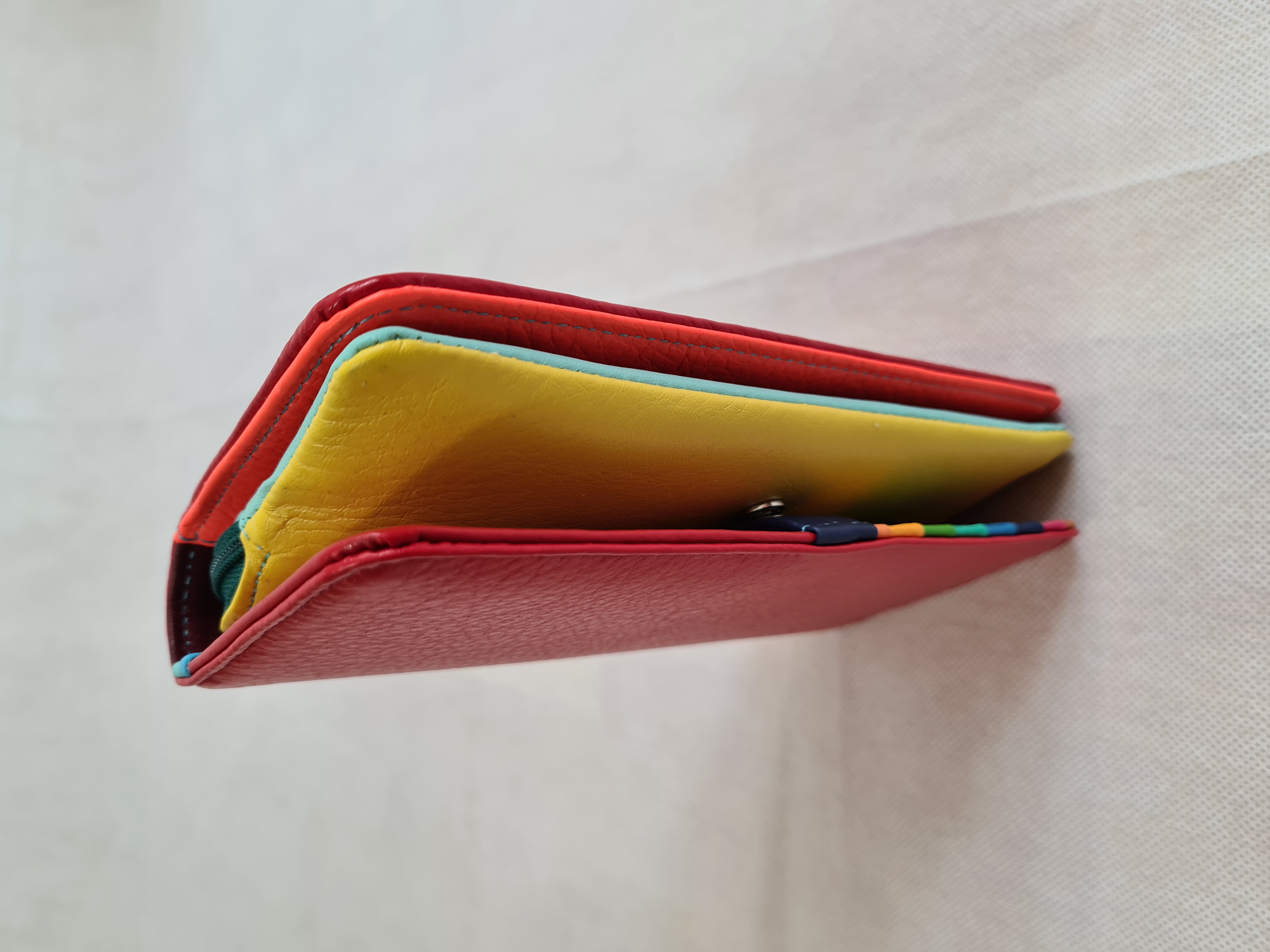 Dámská kožená peněženka multicolor simple - červená