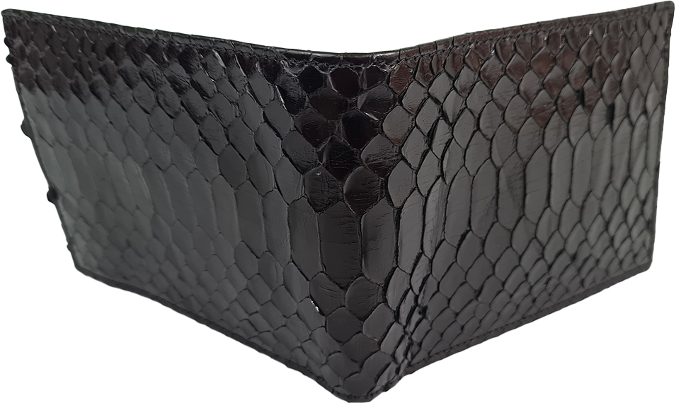 Pánská hadí peněženka Gerald - Černá lesklá