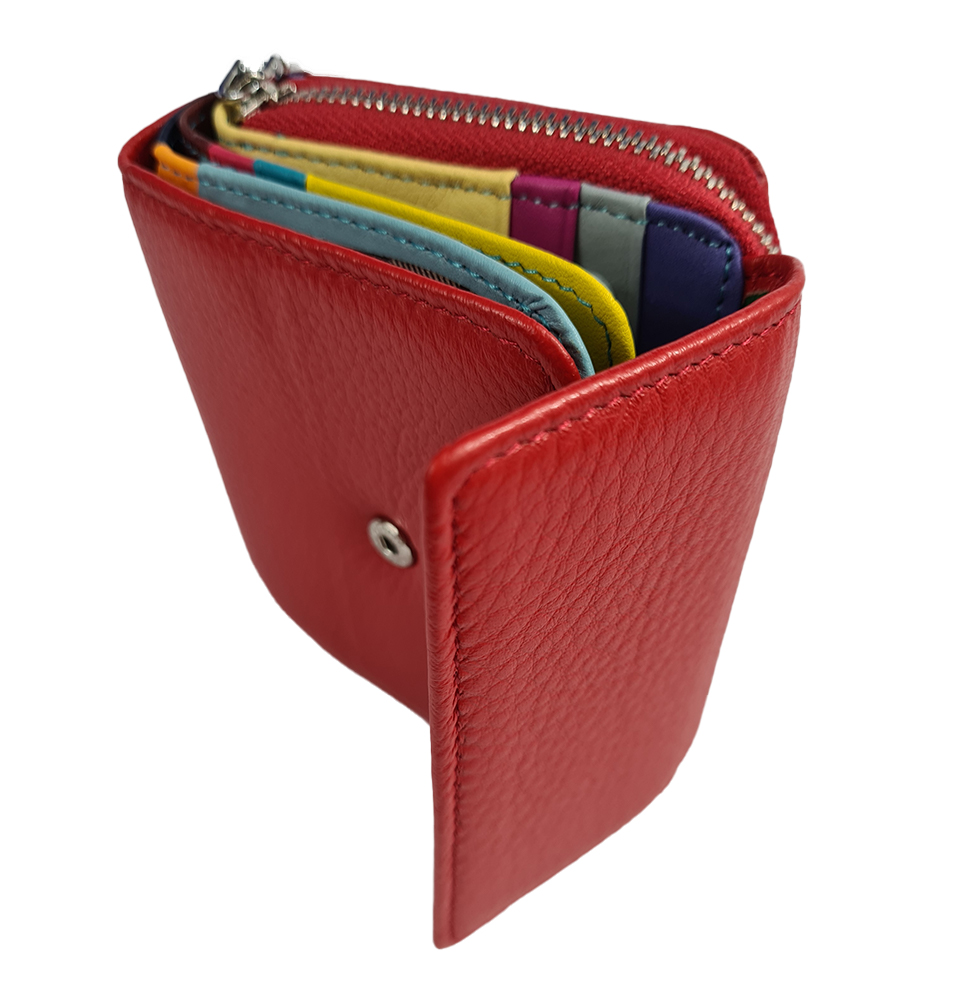 Dámská peněženka multicolor compact - Červená