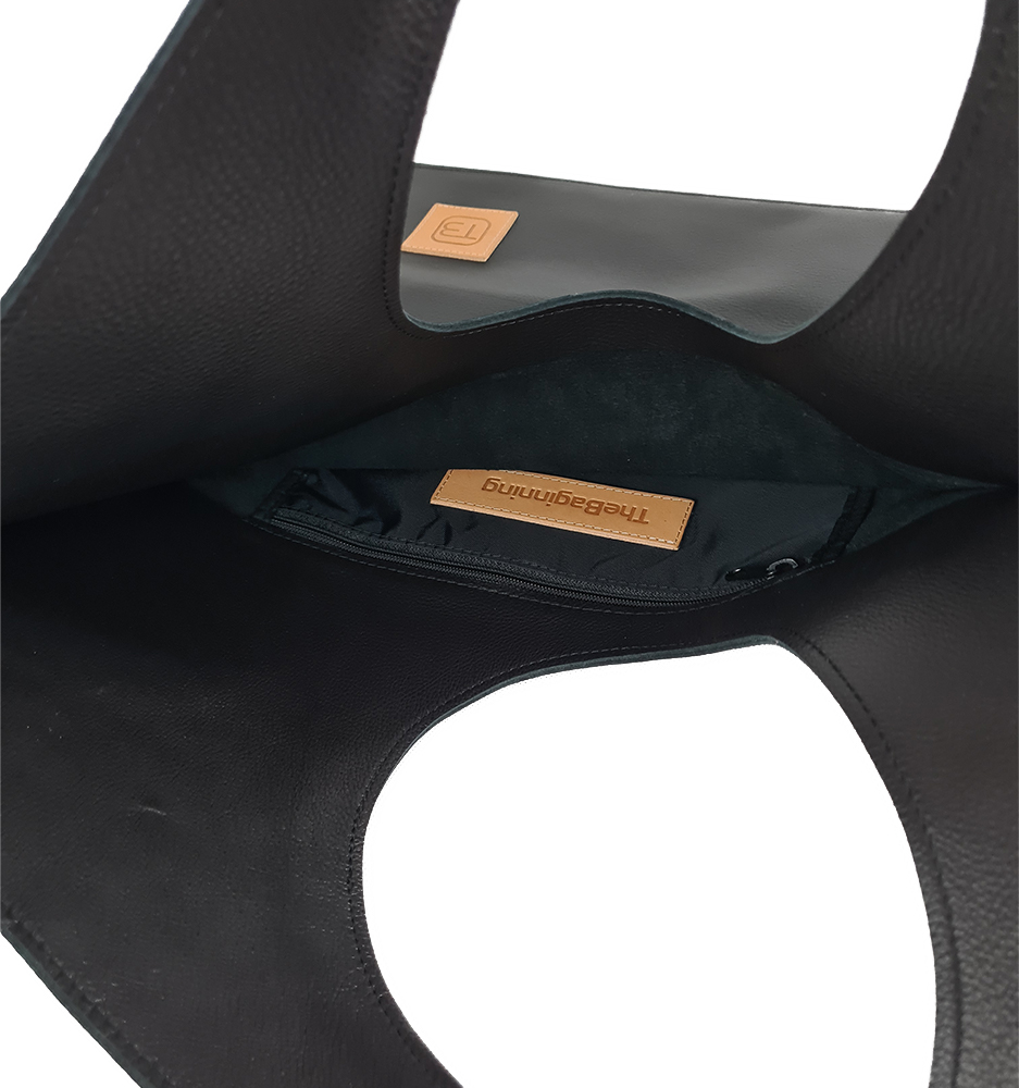 Kožená taška EGG - Tmavě hnědá