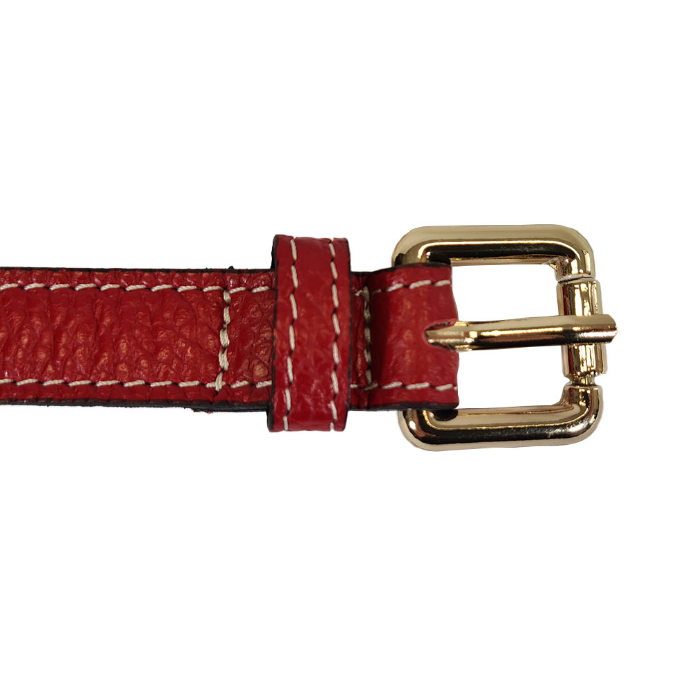 Dámský kožený pásek minimal - Červená