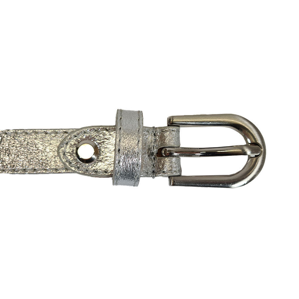 Dámský kožený pásek Classic - Stříbrná