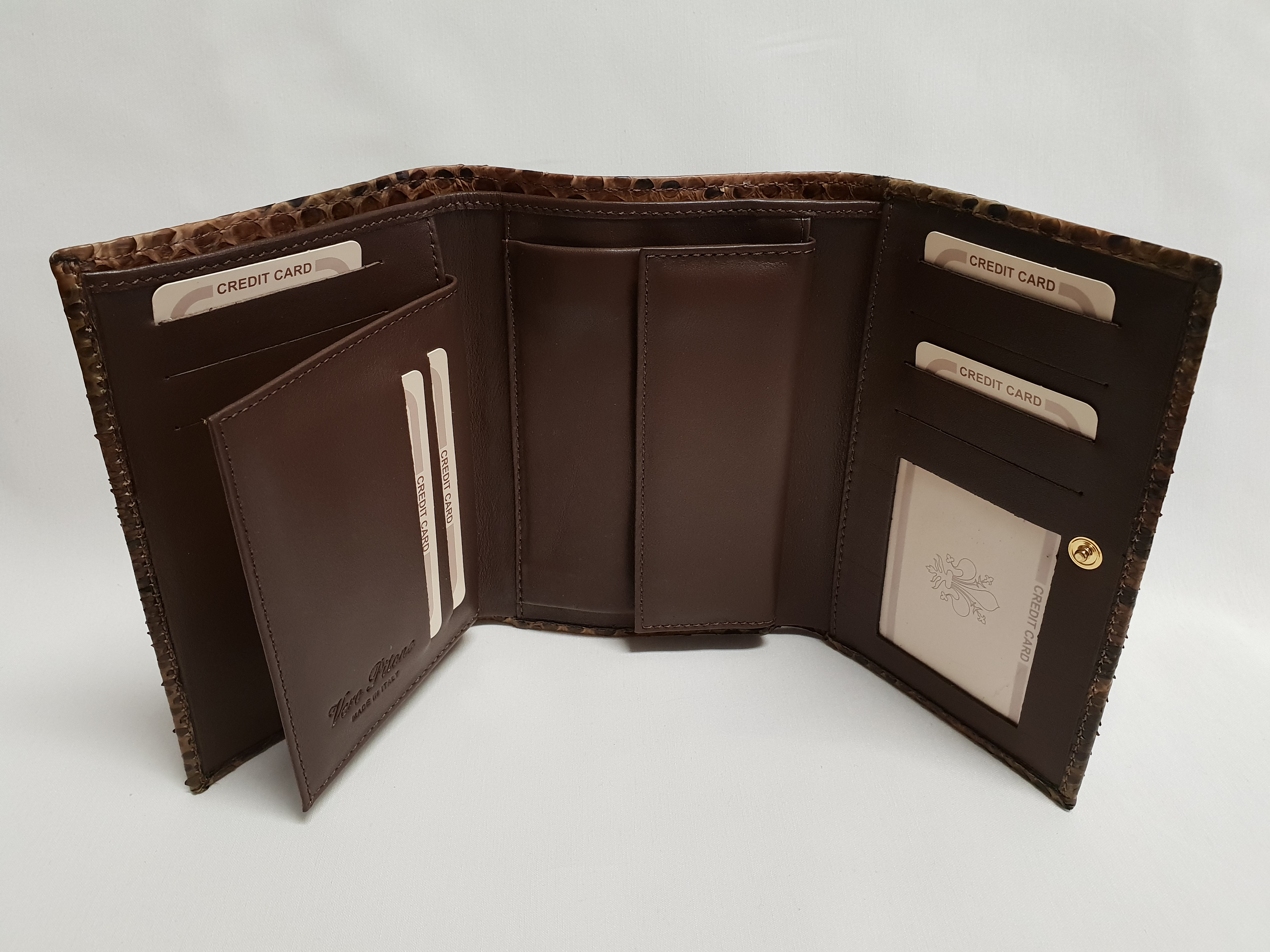 Dámská peněženka z hadí kůže hnědá