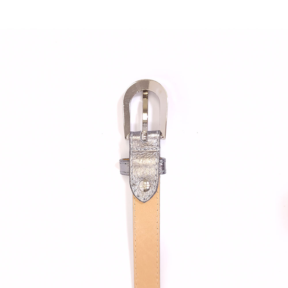 Dámský kožený pásek Classic - Černé stříbro