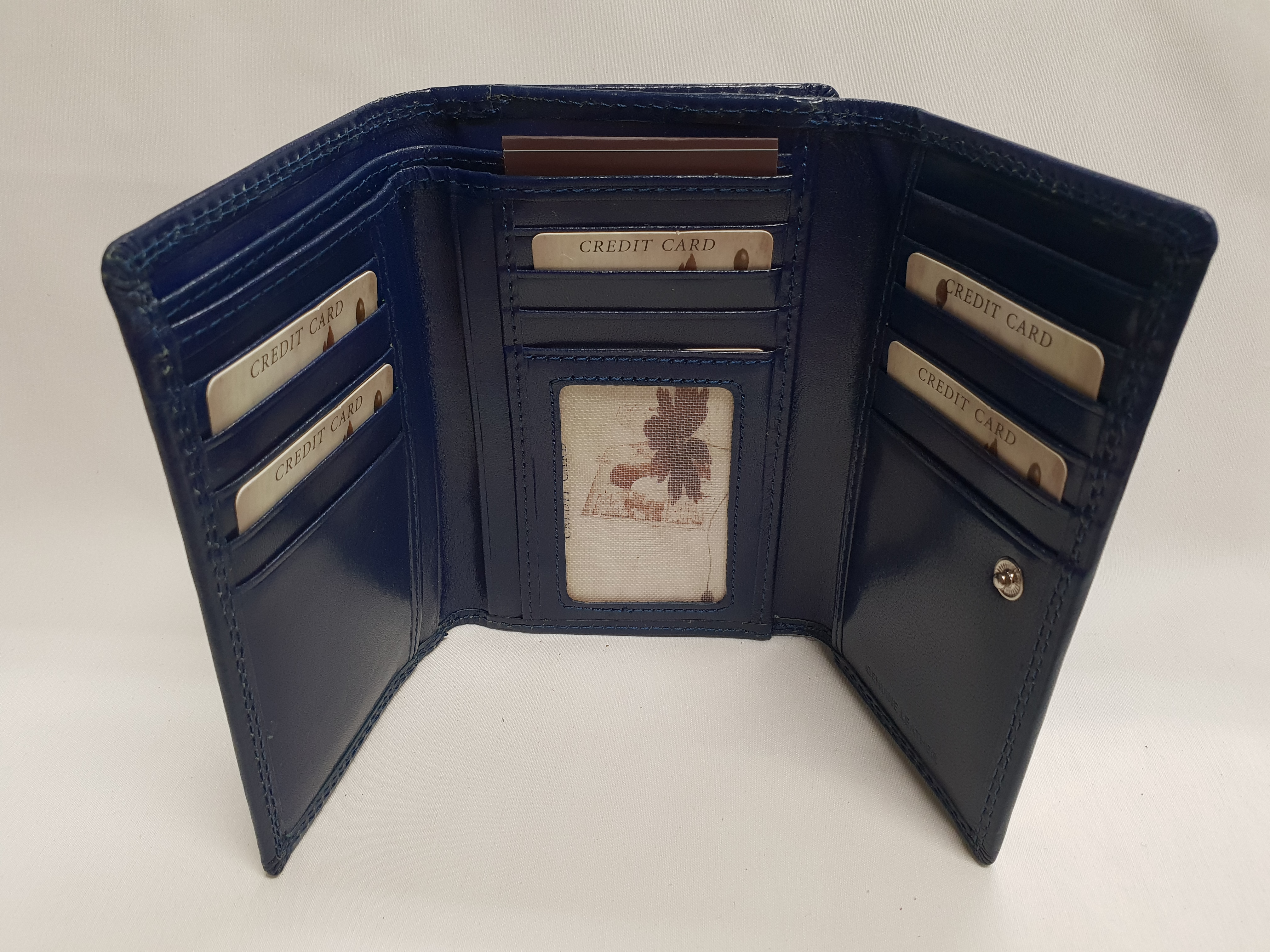 Dámská kožená peněženka 907 - tmavě modrá