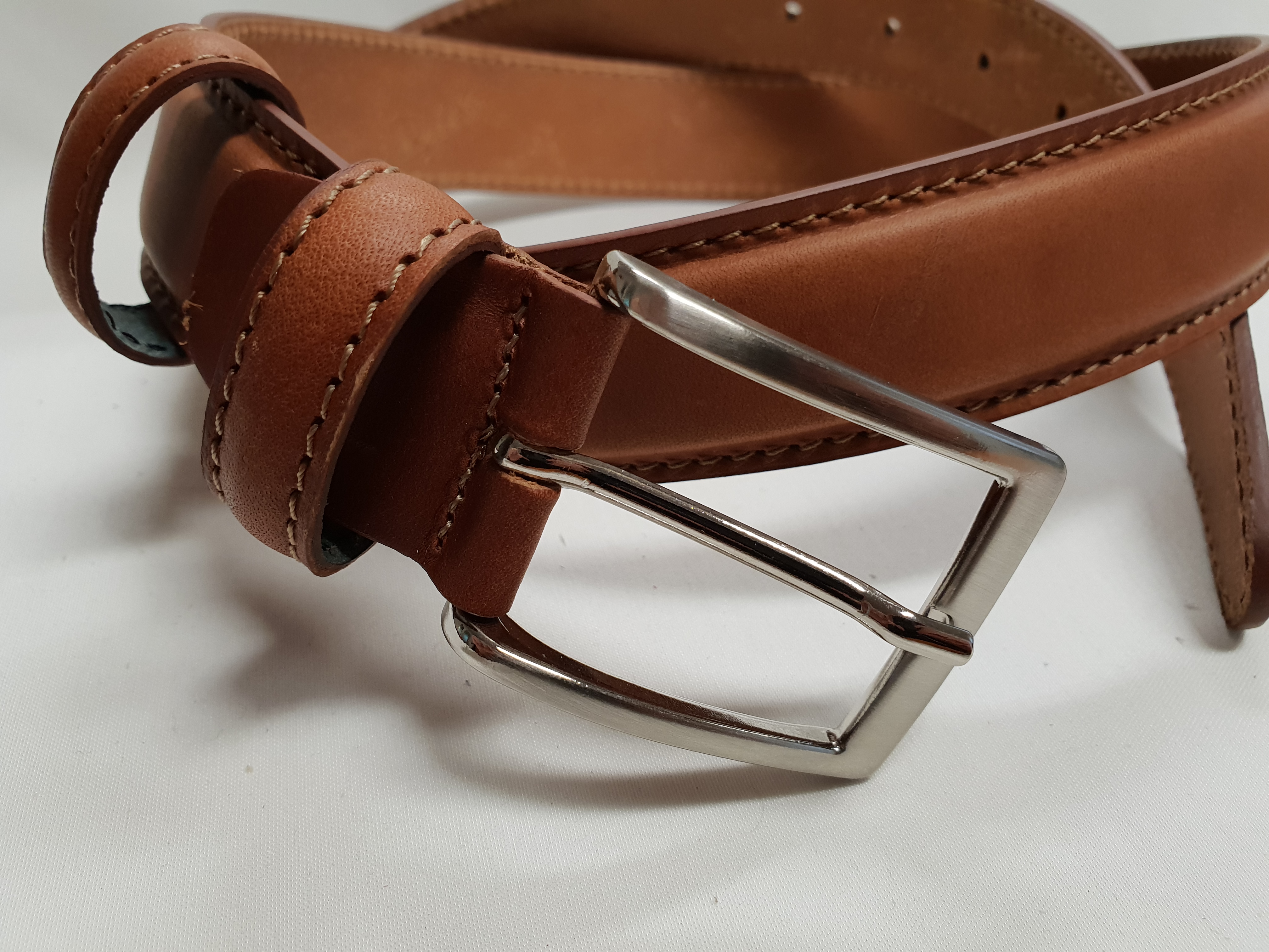 Kožený pásek 4cm - hnědý