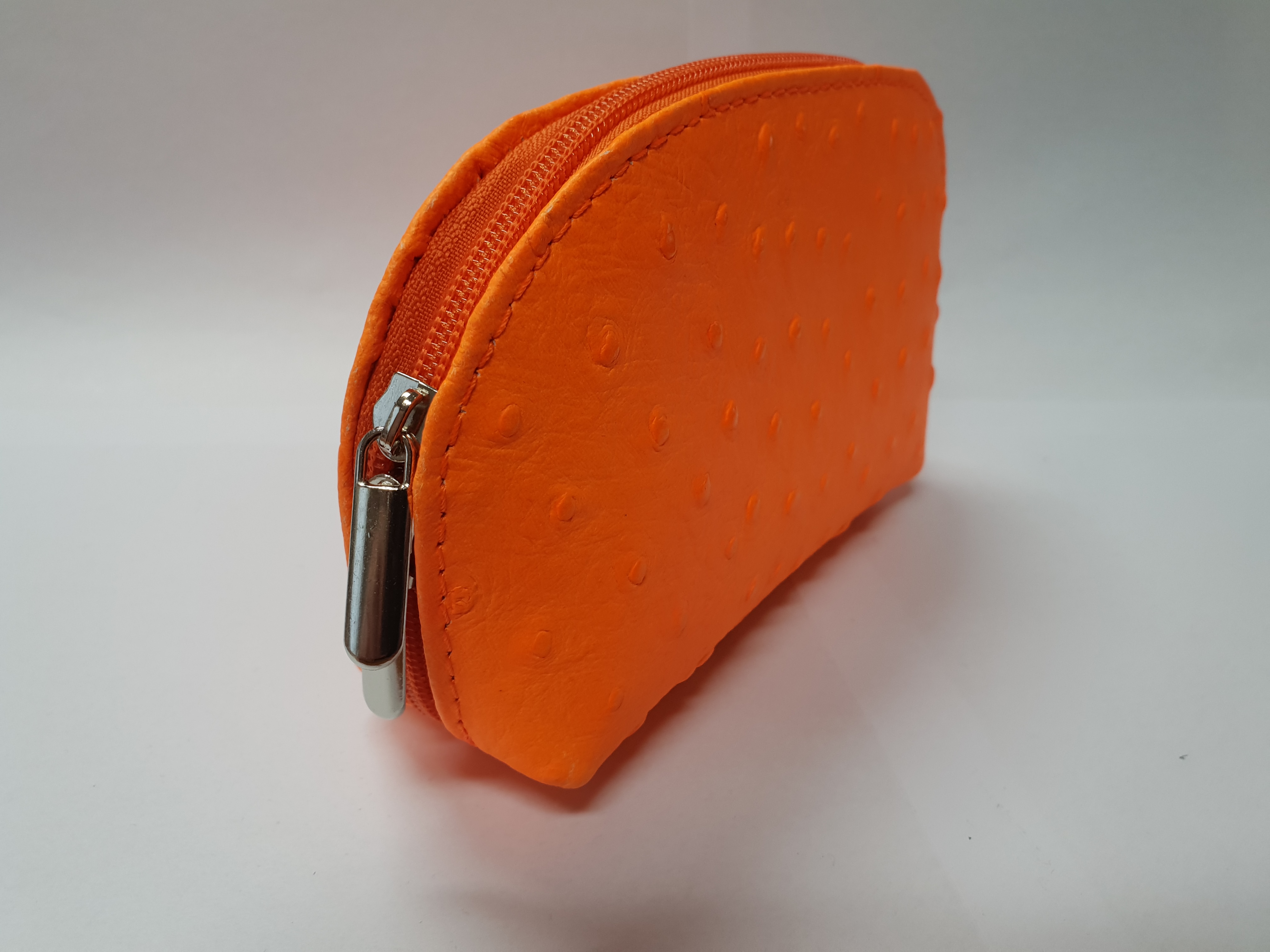Kožená beauty case - neonově oranžová