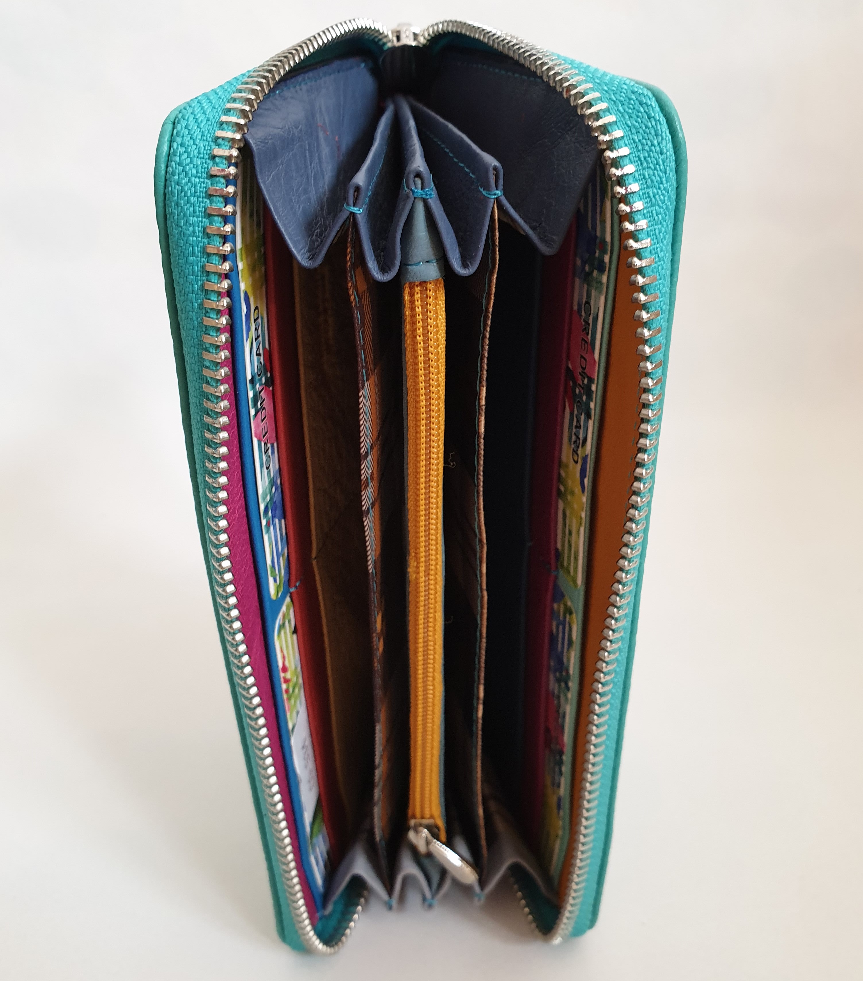 Dámská kožená peněženka 534 - Tyrkysová