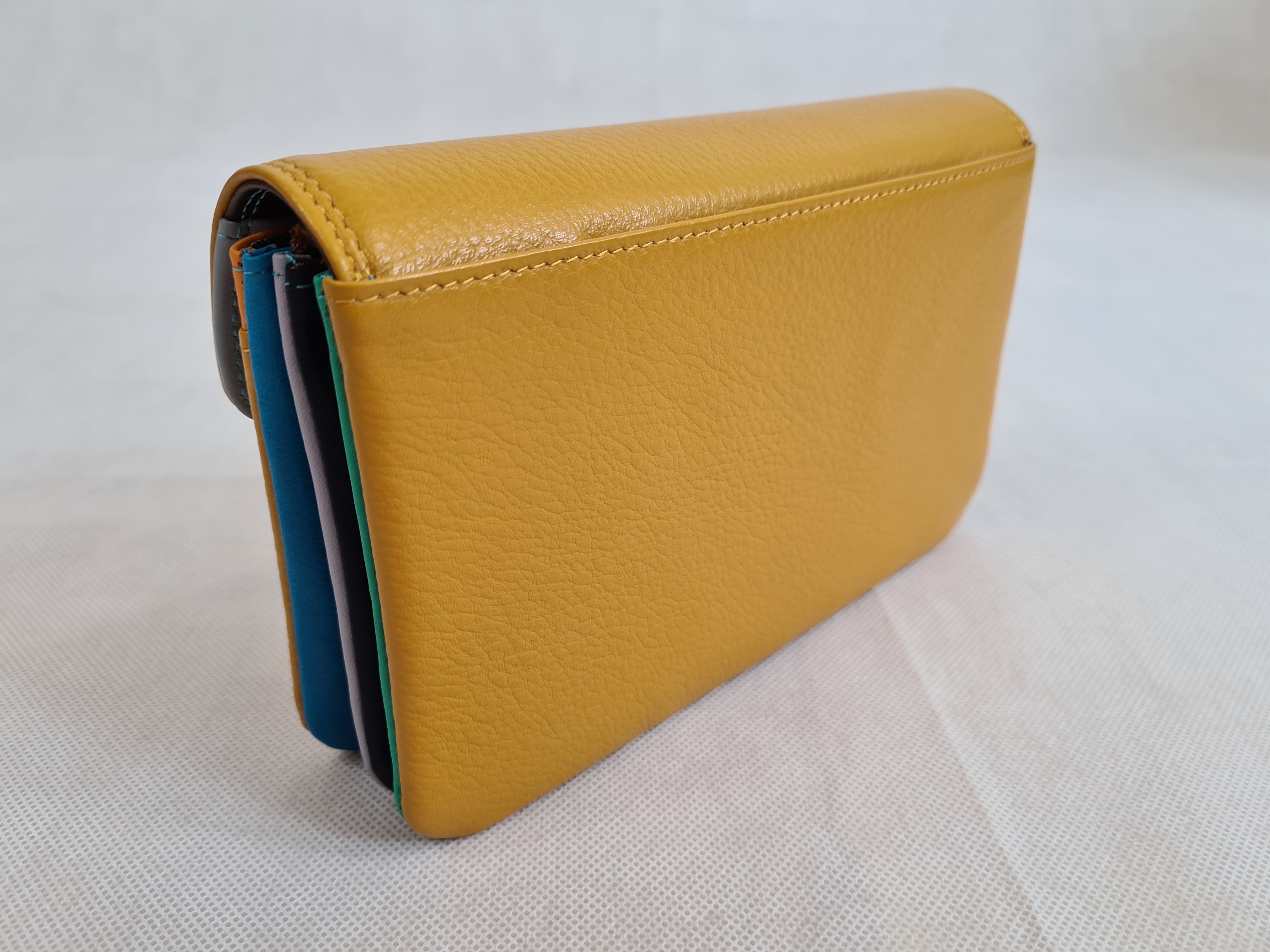 Dámská kožená peněženka multicolor - žlutá