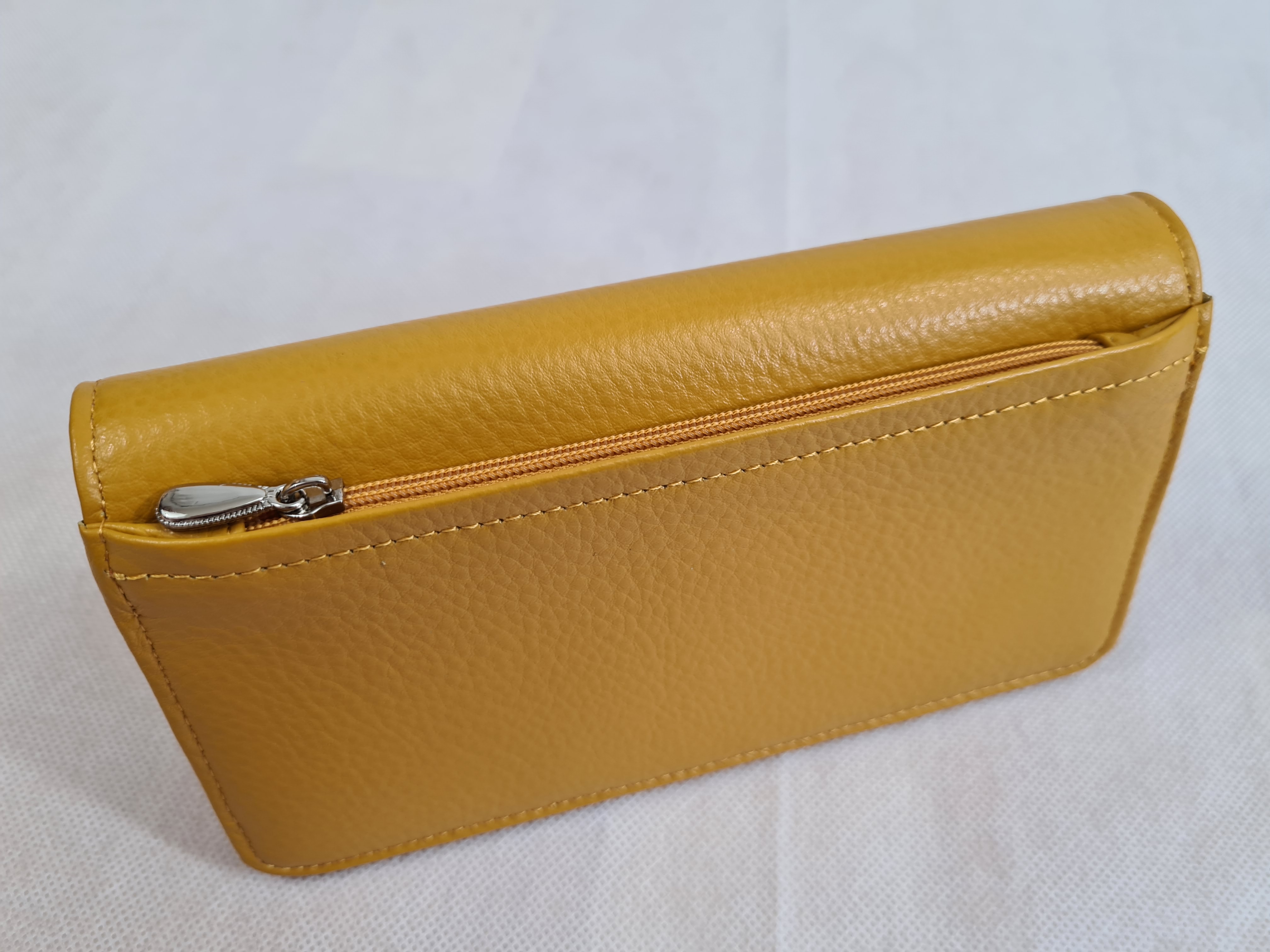 Dámská kožená peněženka multicolor simple - žlutá