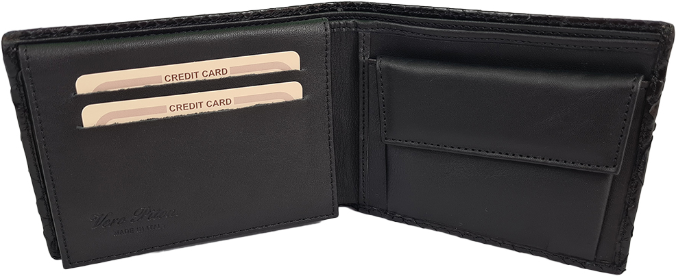 Pánská hadí peněženka Gerald - Černá lesklá