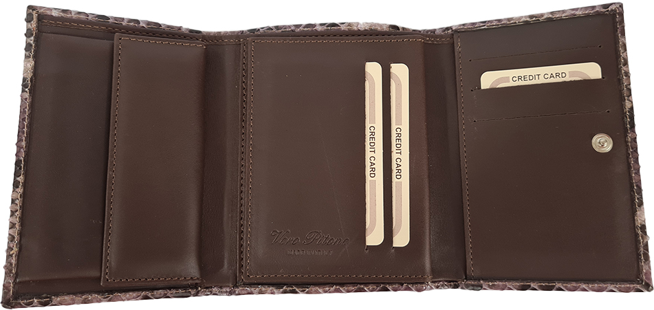 Dámská hadí peněženka Eve - Hnědo fialová