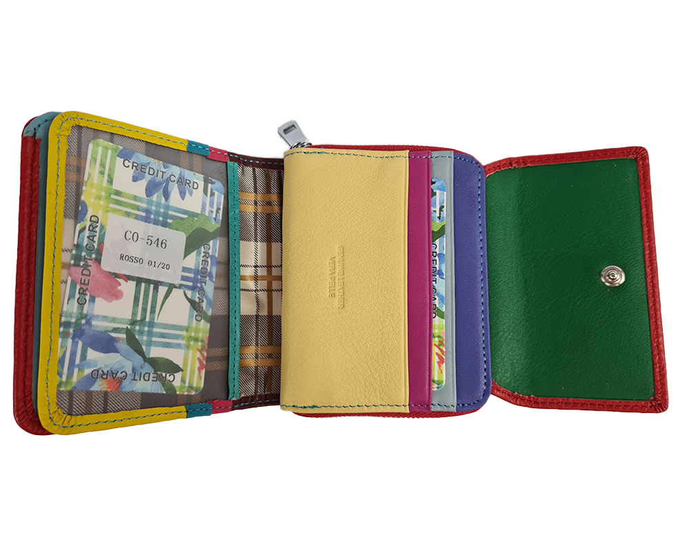 Dámská peněženka multicolor compact - Červená