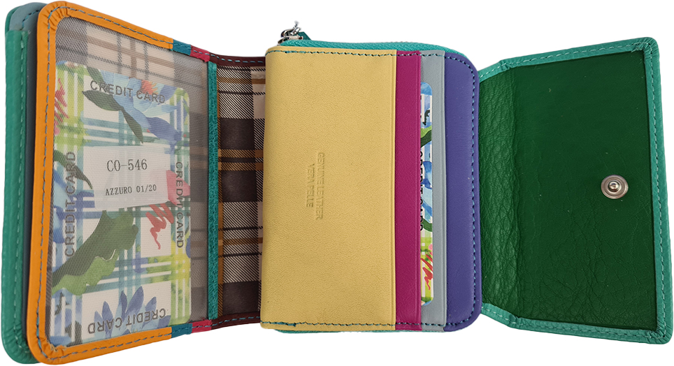 Dámská peněženka multicolor compact - Tyrkysová