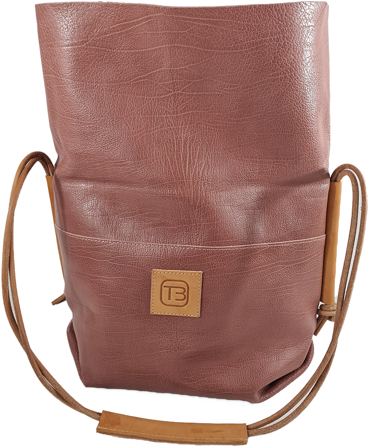 Kožená taška RAW - Staro-růžová