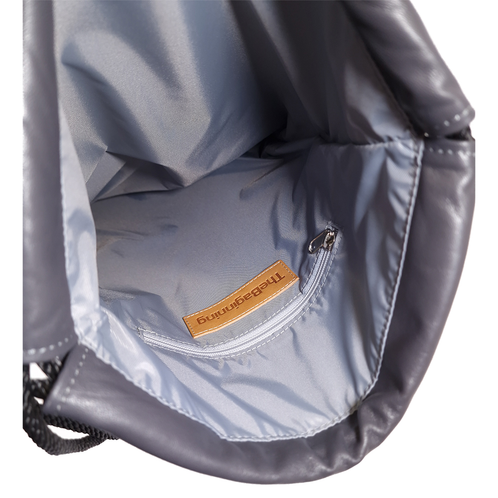 Kožený vak na záda - Šedý