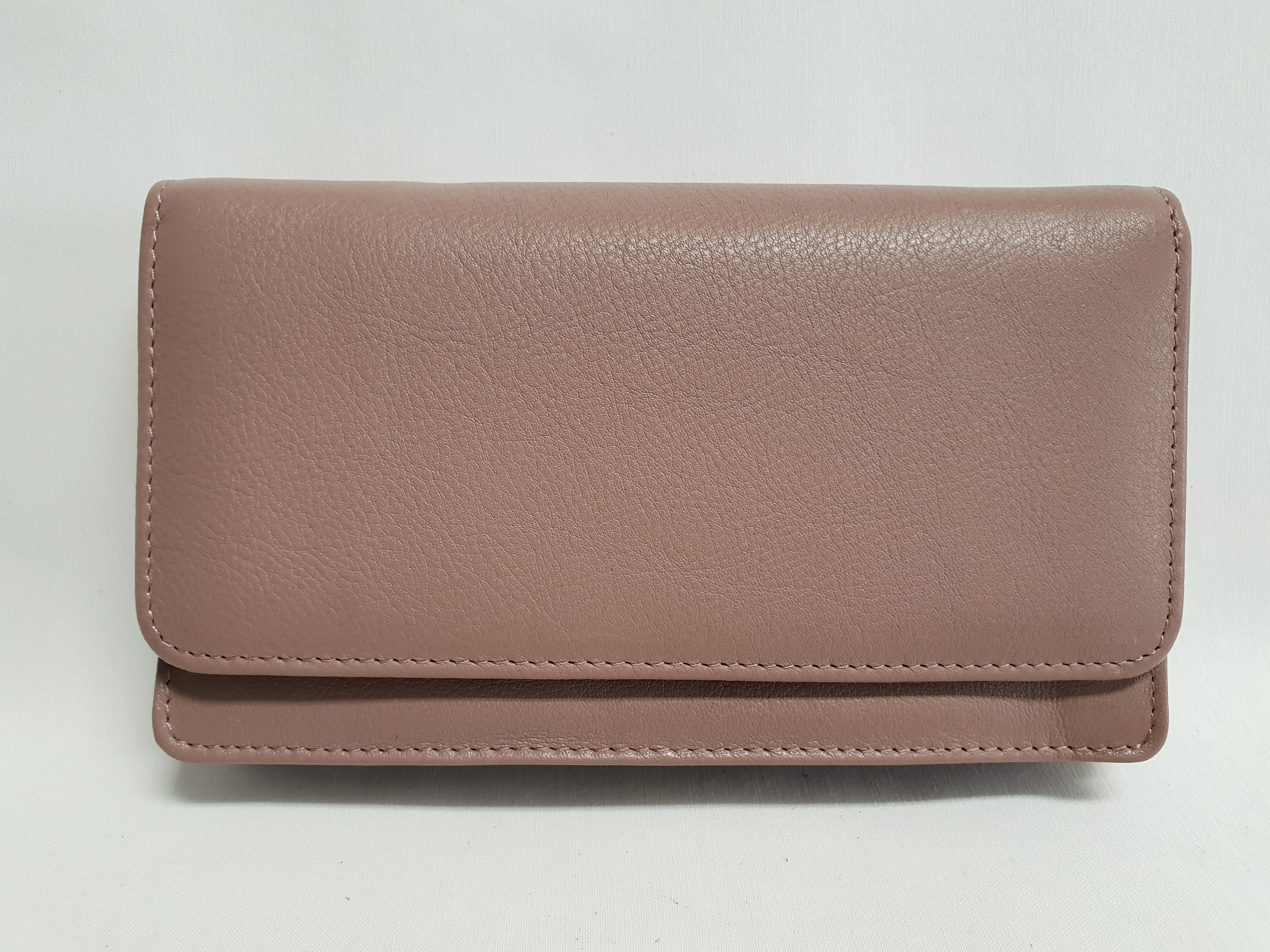 Kožené psaníčko/peněženka 6015 - pudrová