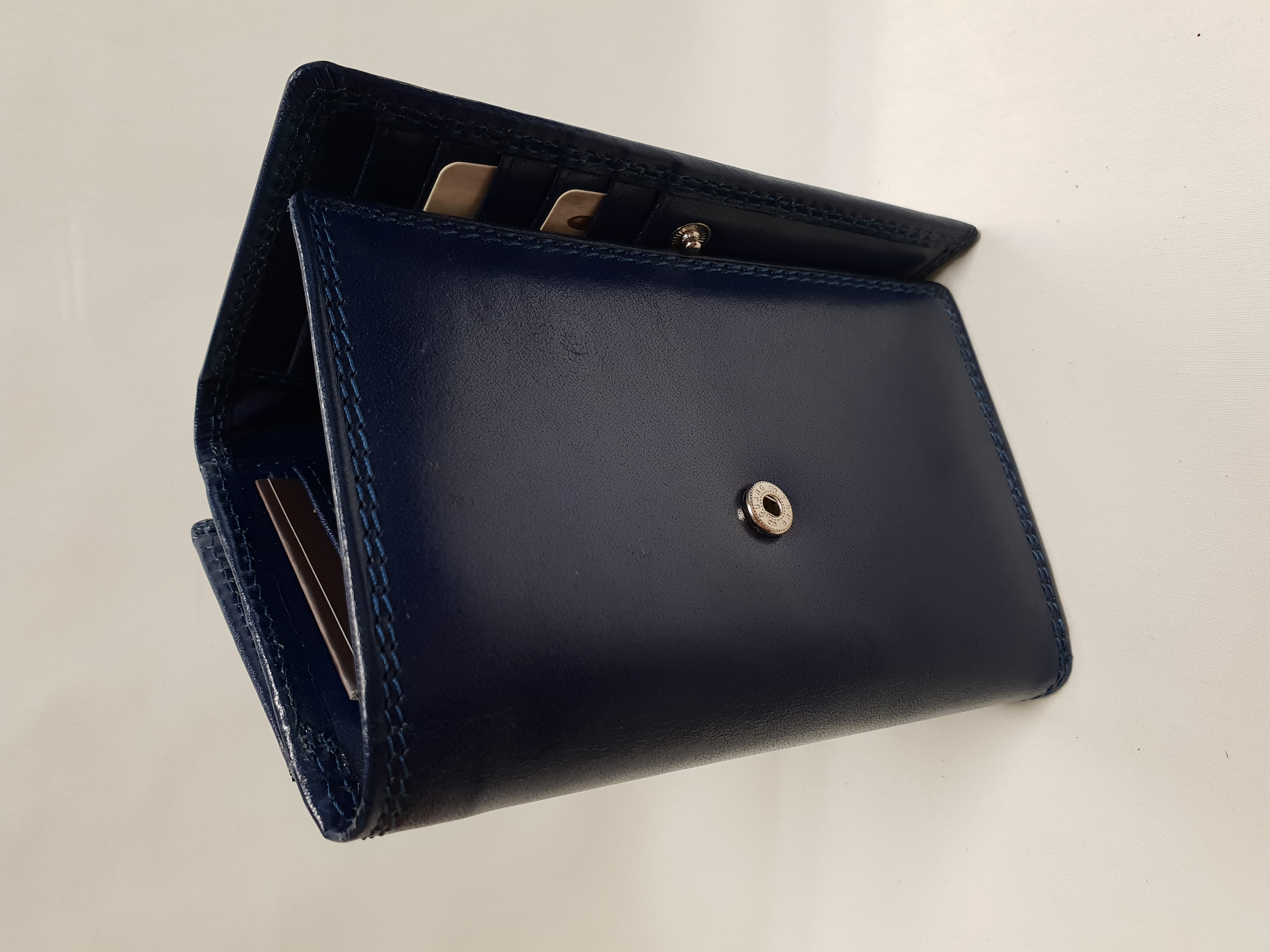 Dámská kožená peněženka 907 - tmavě modrá