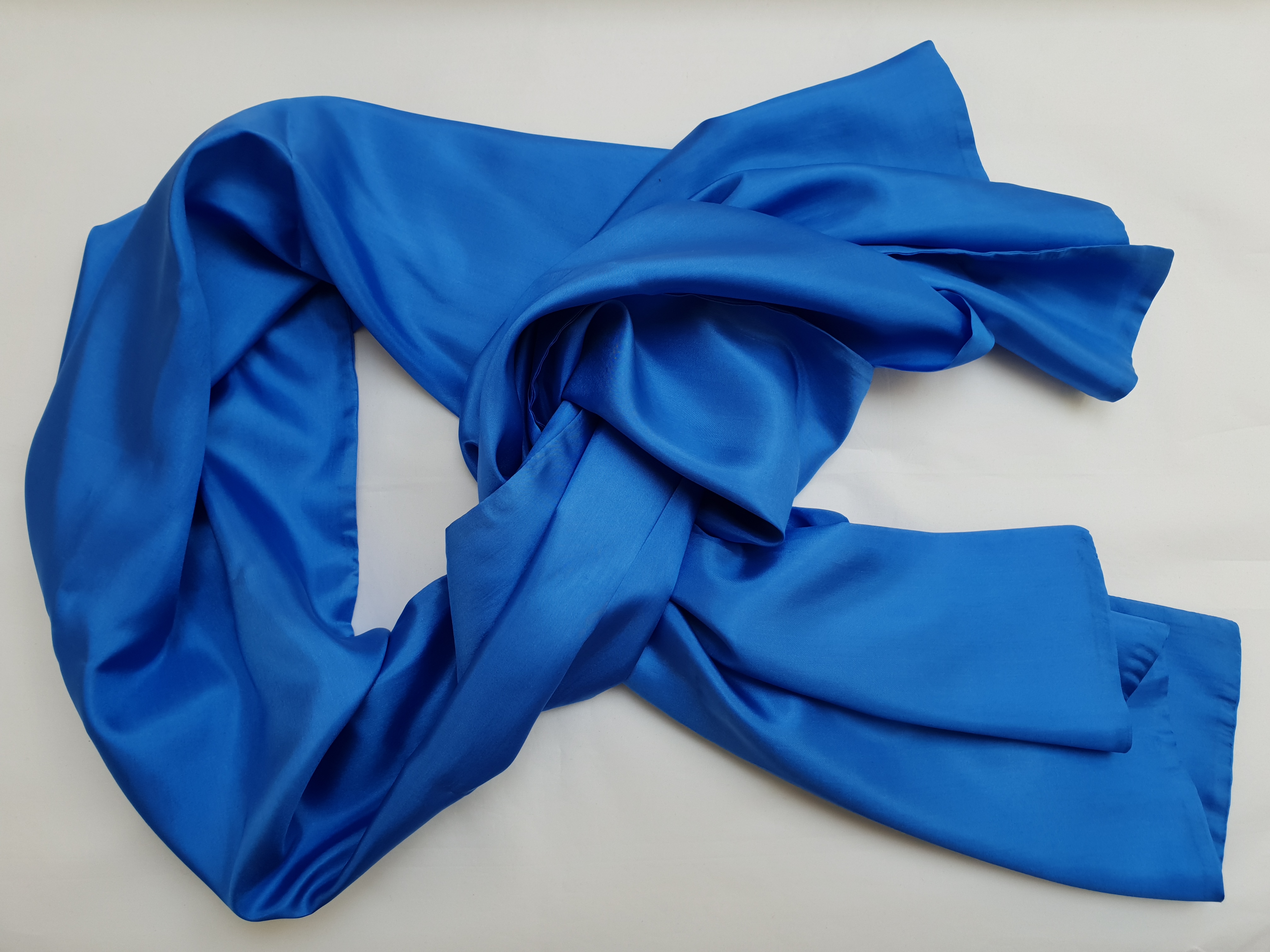 Hedvábná dvojitá šála velká - modrá