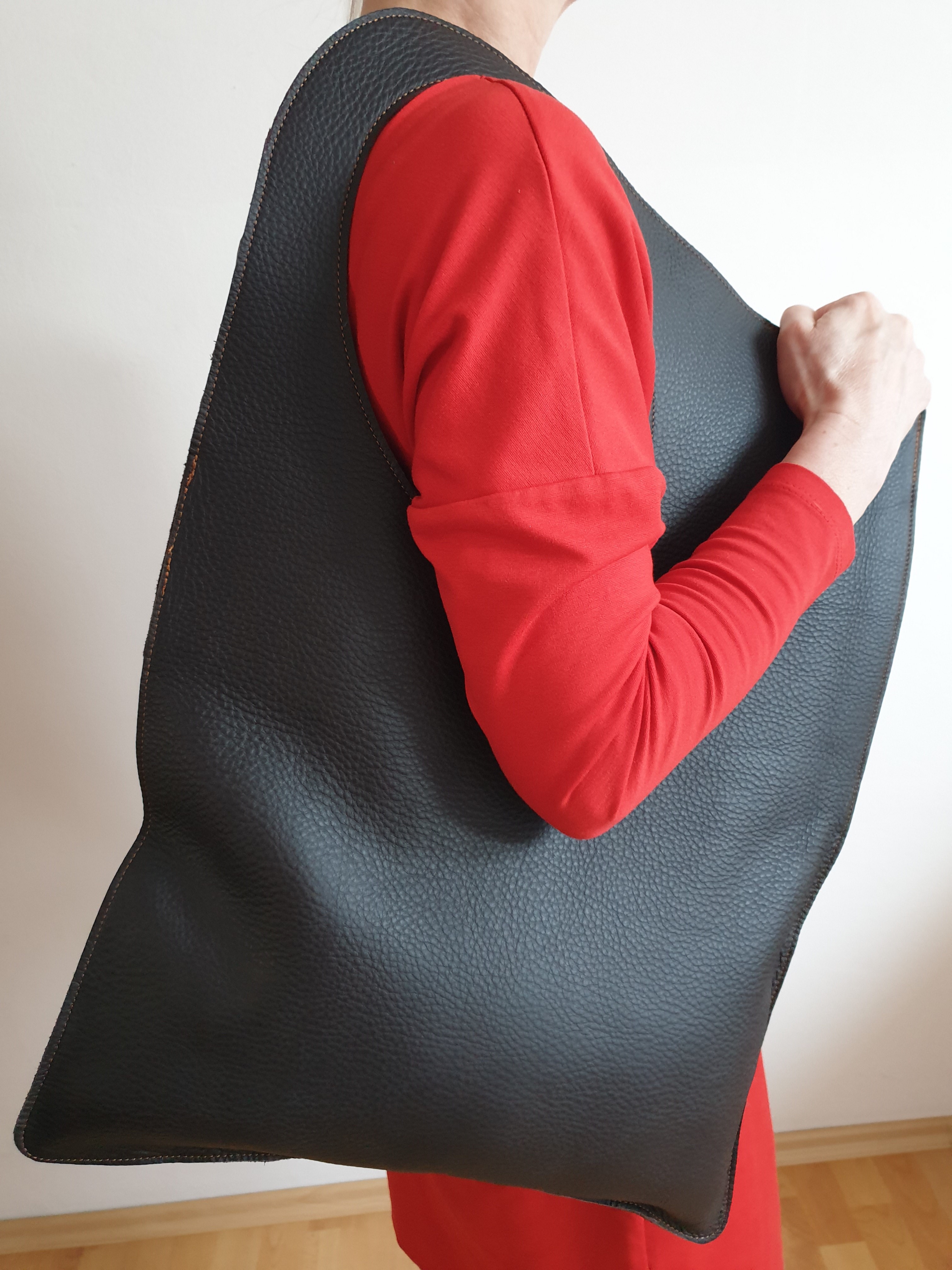 Kožená taška s otvorem - hnědá