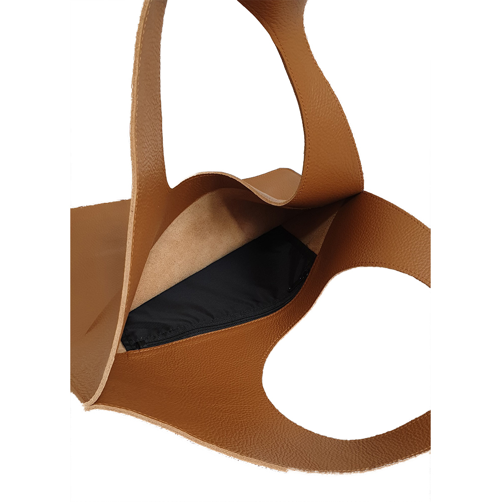 Kožená taška s otvorem - Koňak