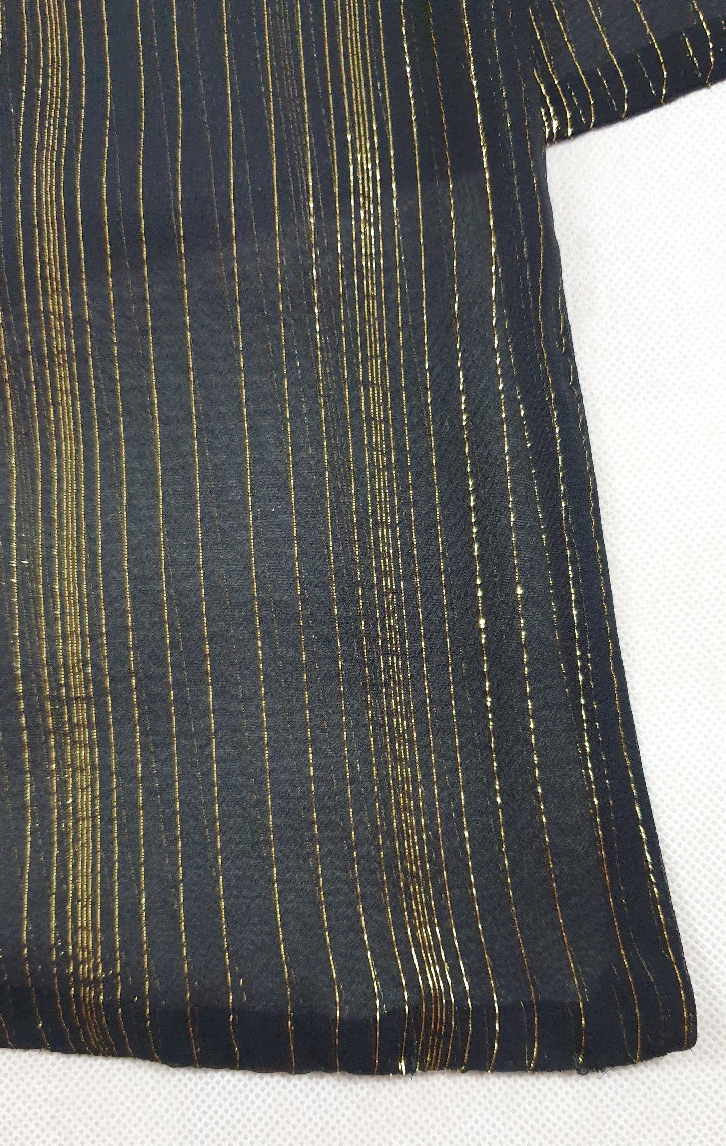 Hedvábná dvojitá šála - černo zlatá