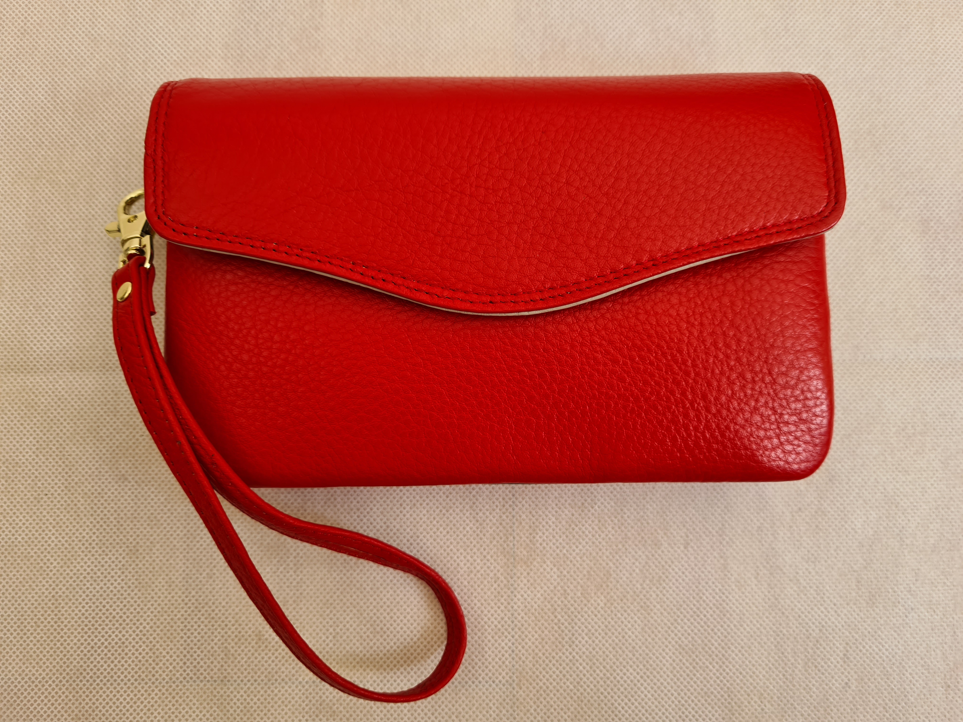 Dámská kožená peněženka multicolor - červená