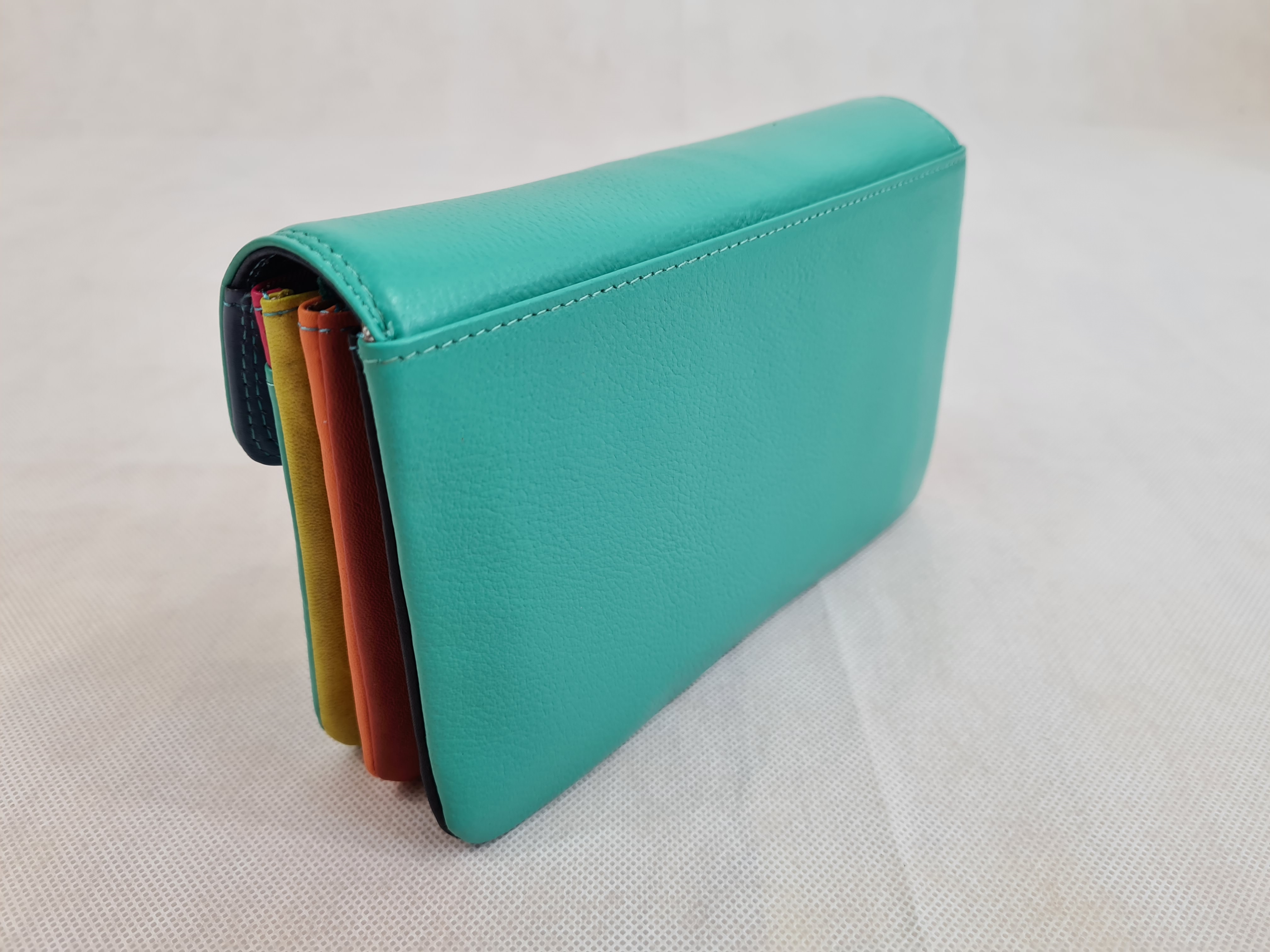 Dámská kožená peněženka multicolor - tyrkysová