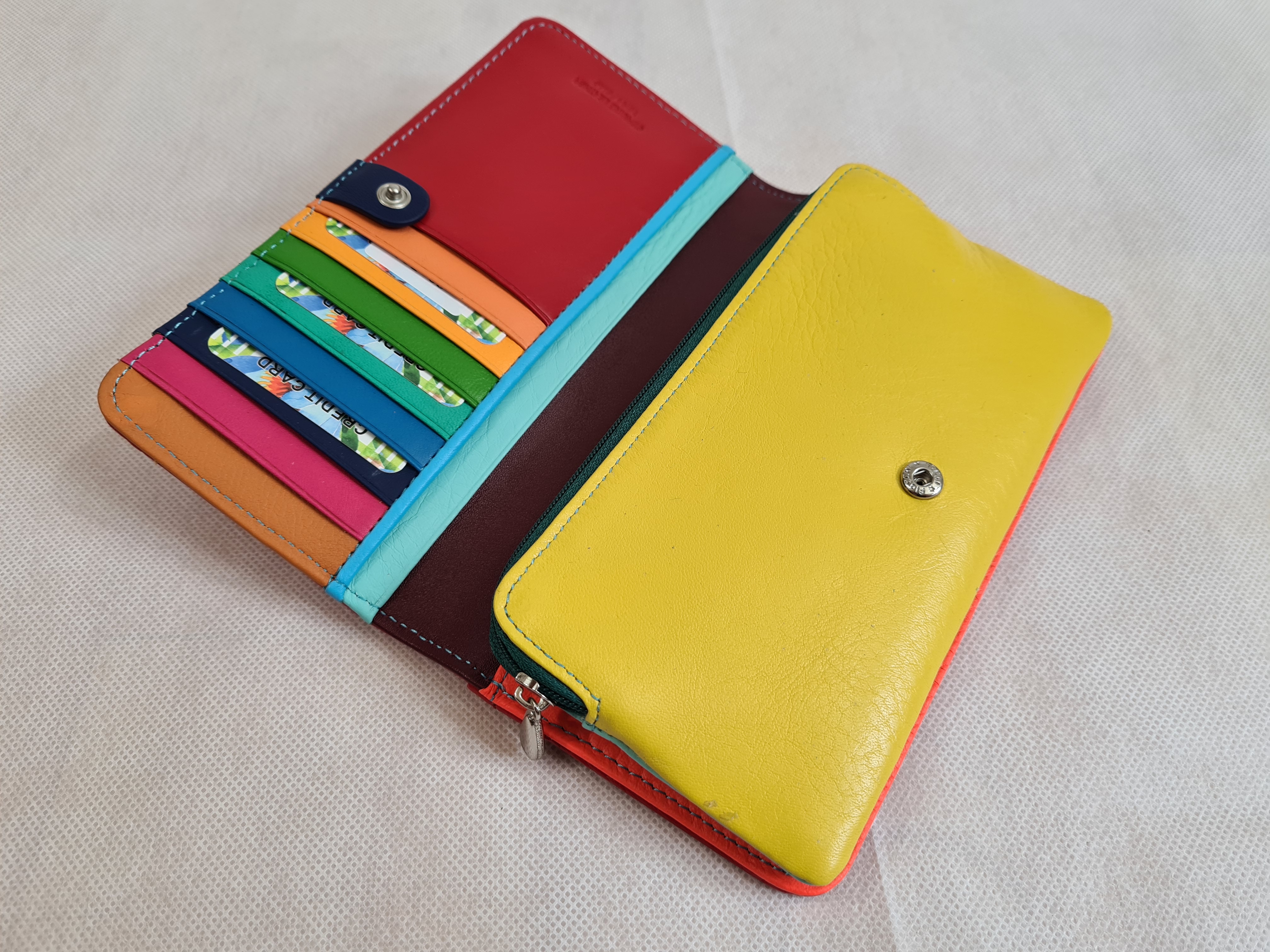 Dámská kožená peněženka multicolor simple - červená