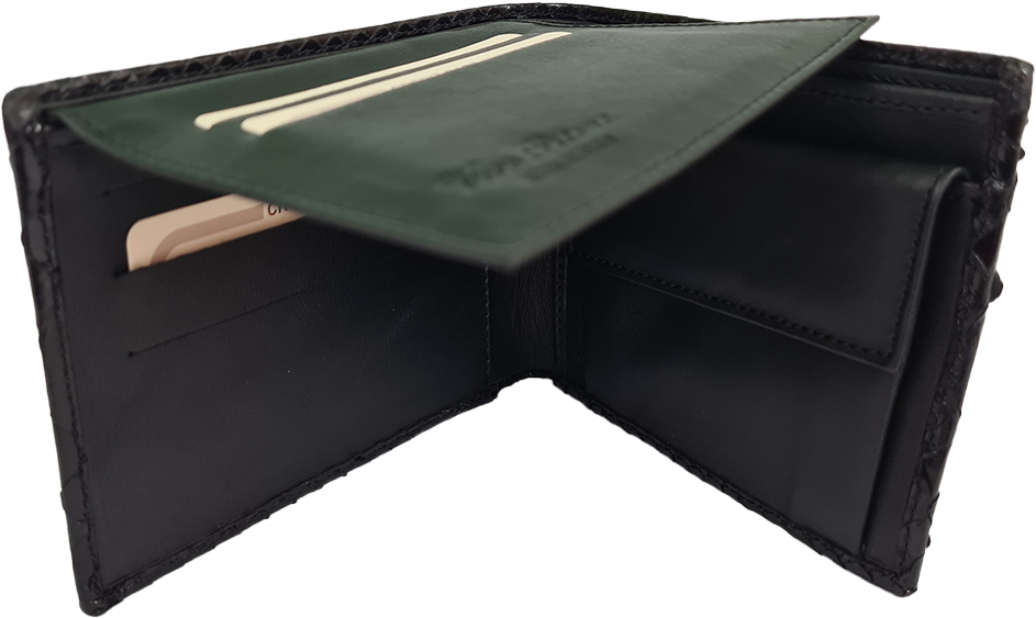 Pánská hadí peněženka Gerald - Černá lesklá