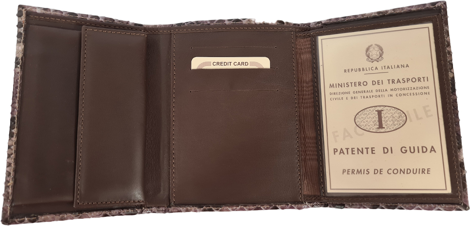 Dámská hadí peněženka Eve - Hnědo fialová