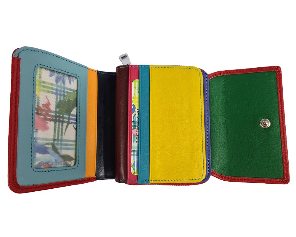 Dámská peněženka multicolor compact - Červená