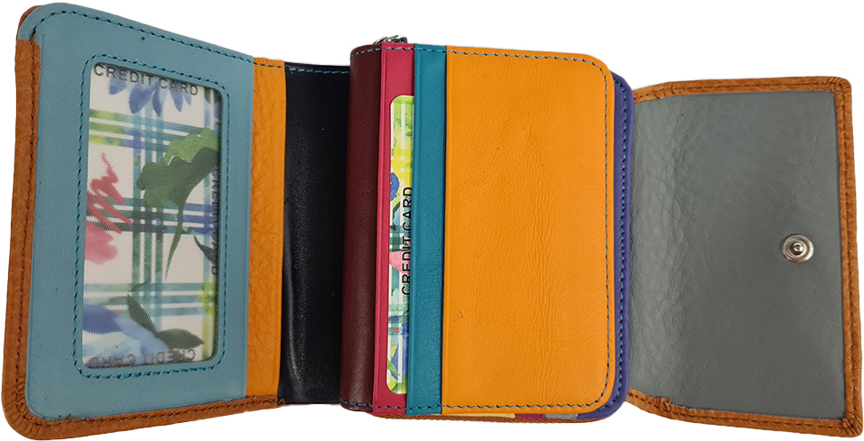 Dámská peněženka multicolor compact - Koňak