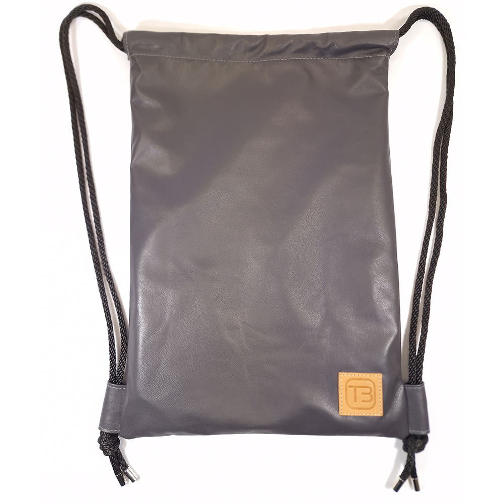 Kožený vak na záda - Šedý