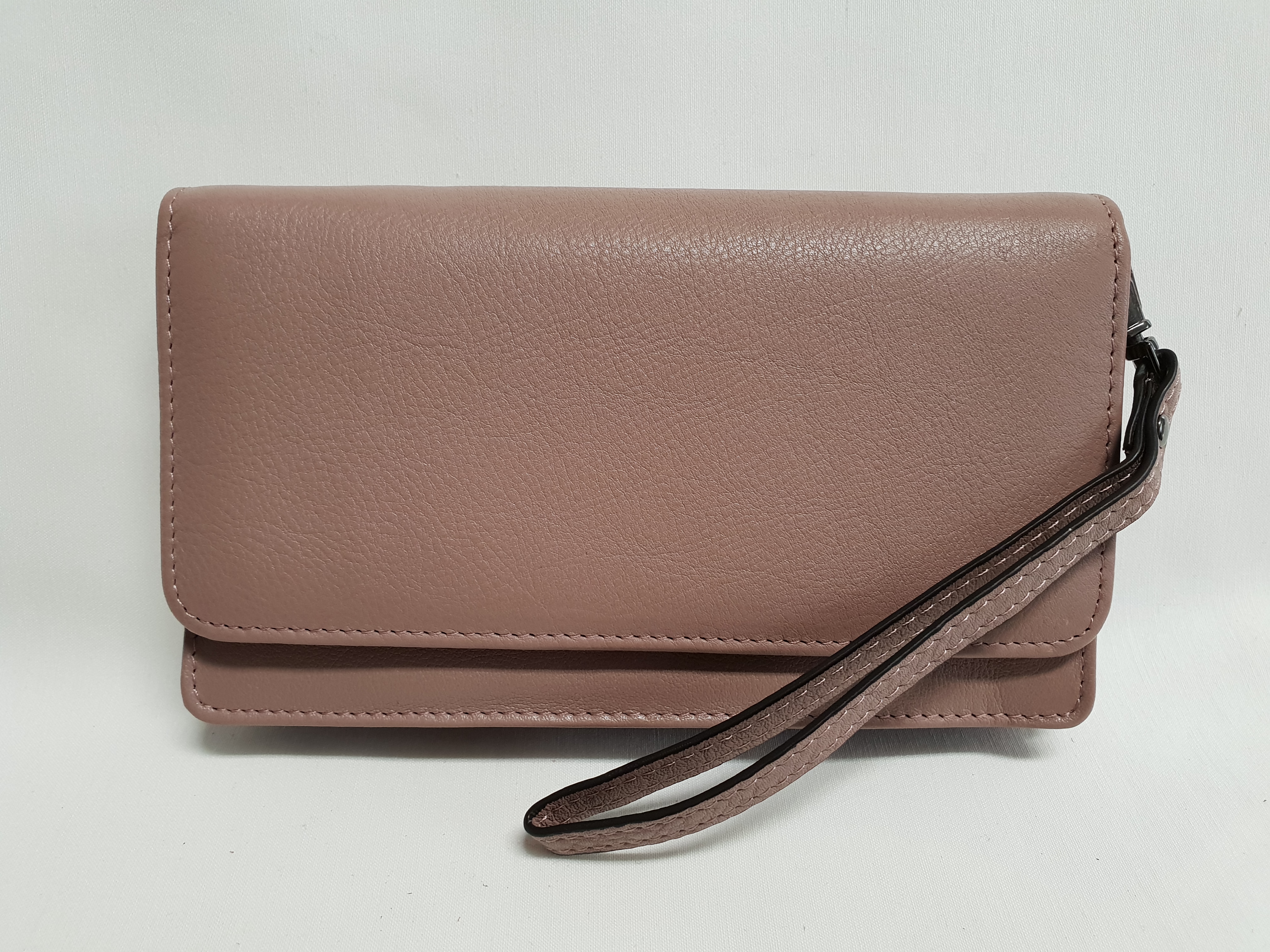 Kožené psaníčko/peněženka 6015 - pudrová