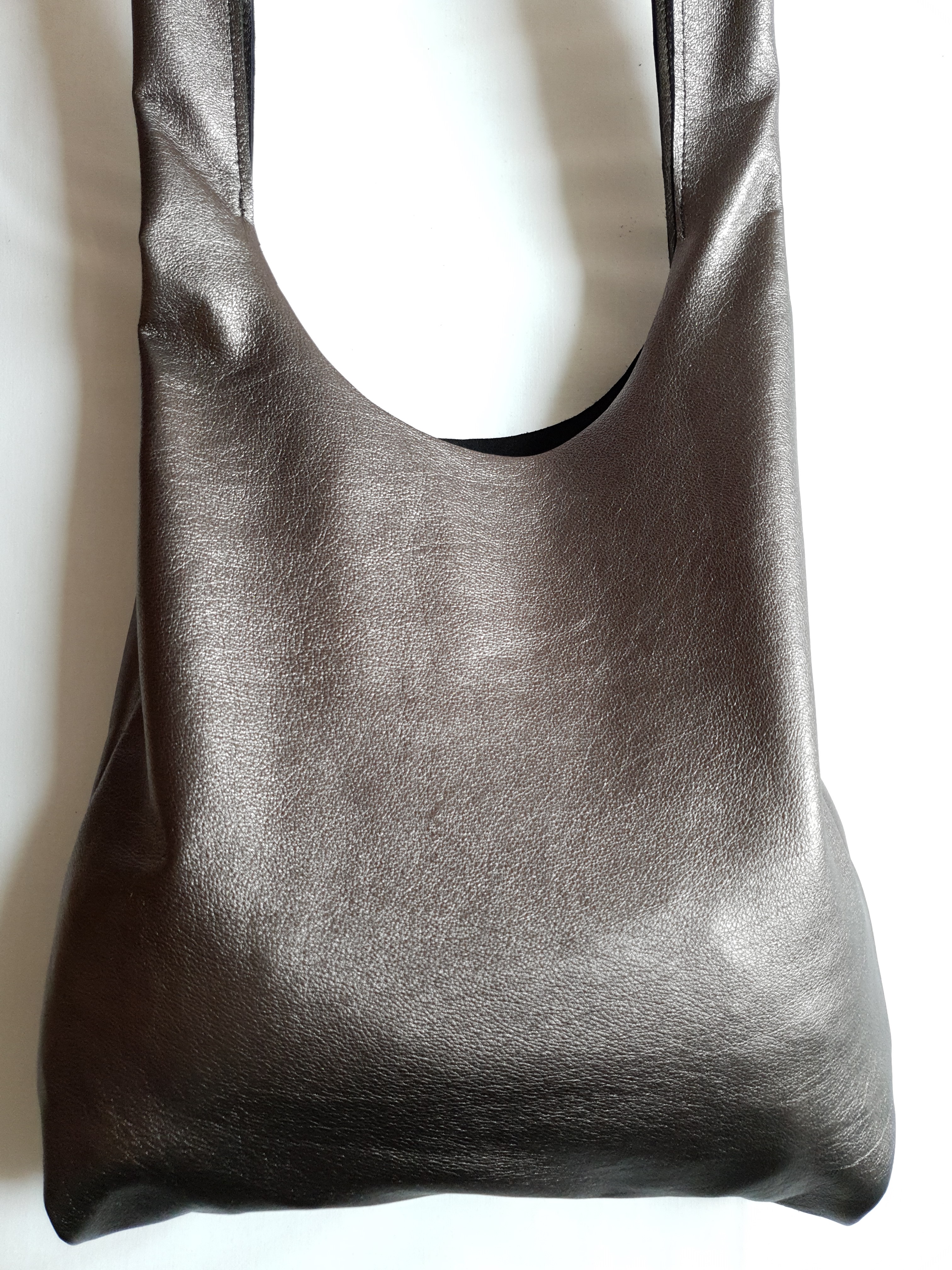 Kožený pytlík - staro-stříbrný