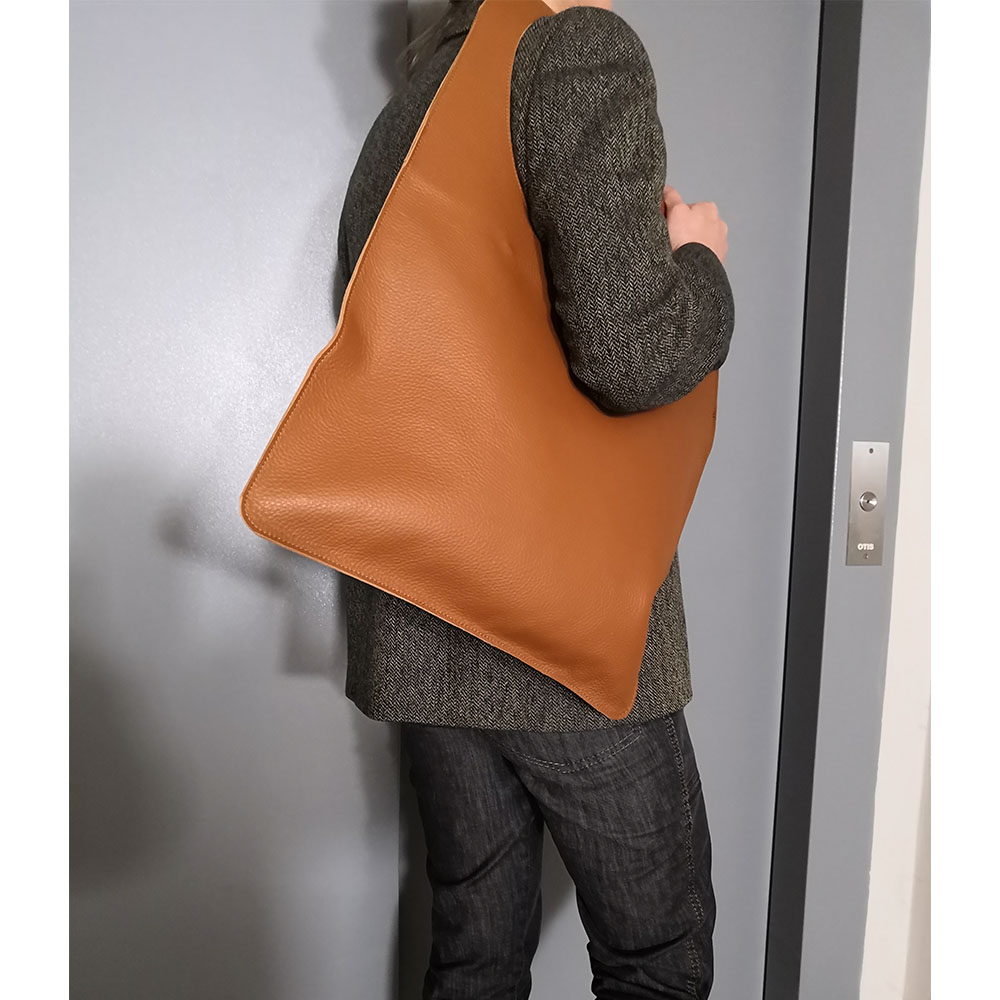 Kožená taška s otvorem - Antracit