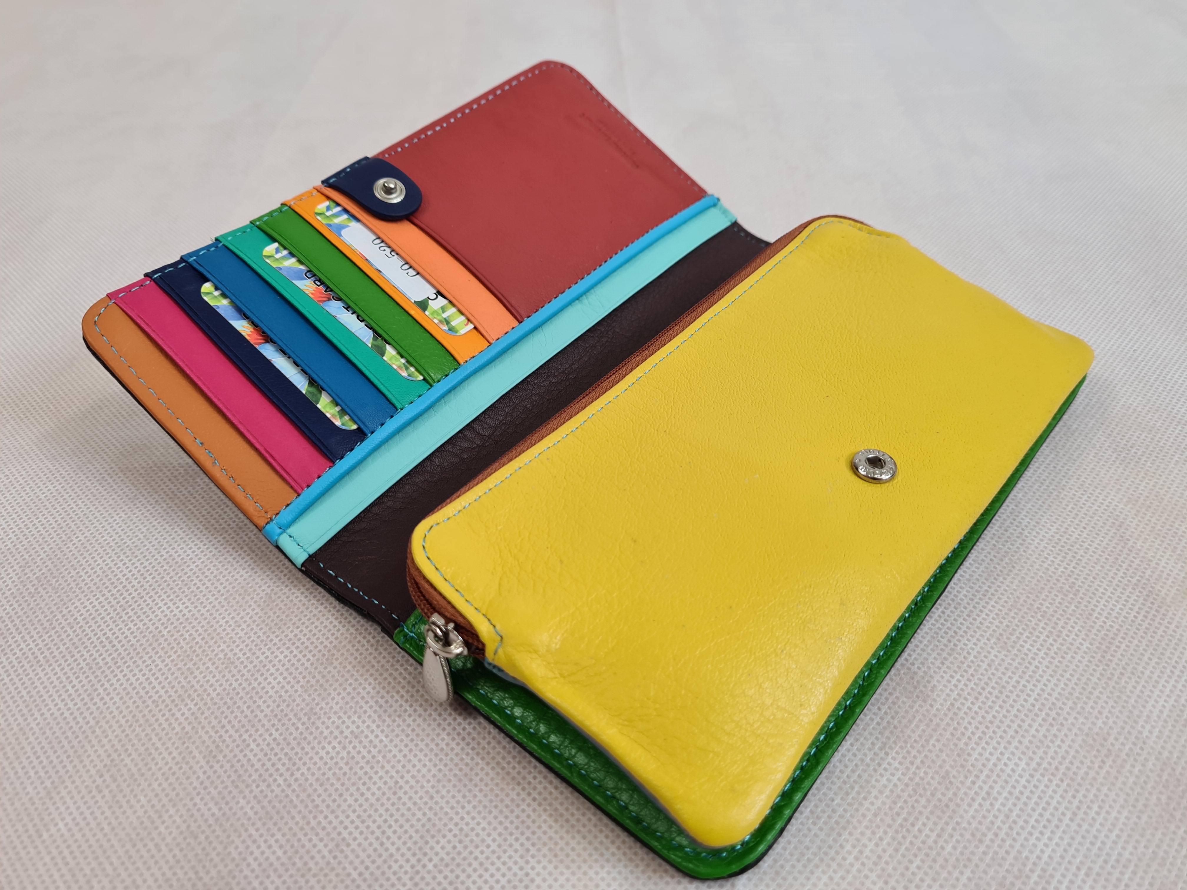 Dámská kožená peněženka multicolor simple - černá