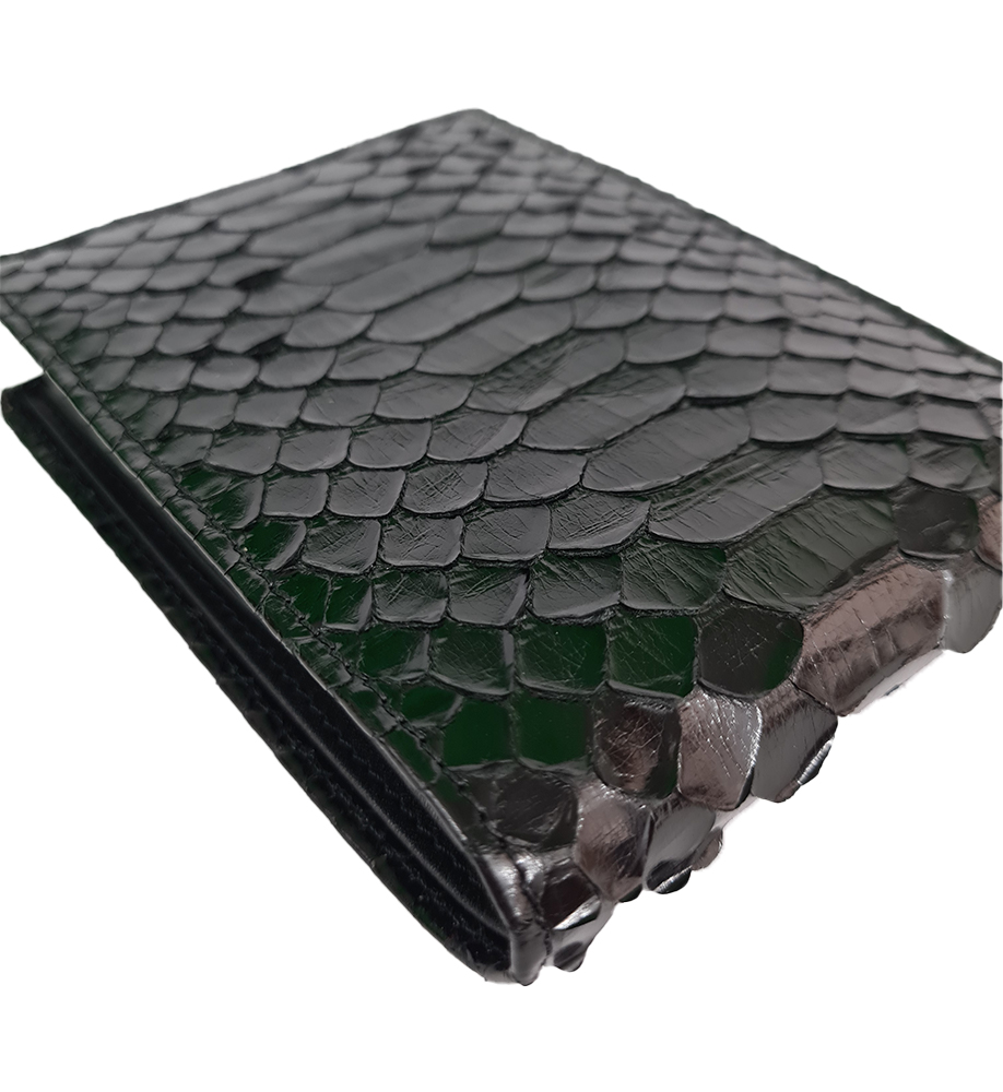 Pánská hadí peněženka Gerald - Černá lesklá