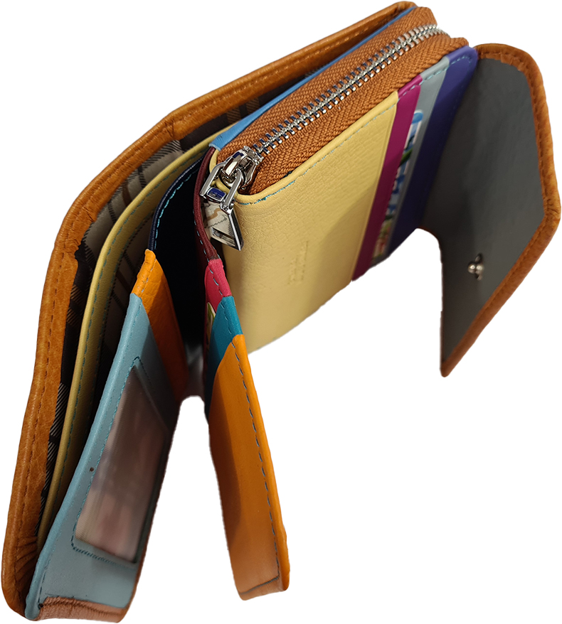 Dámská peněženka multicolor compact - Koňak