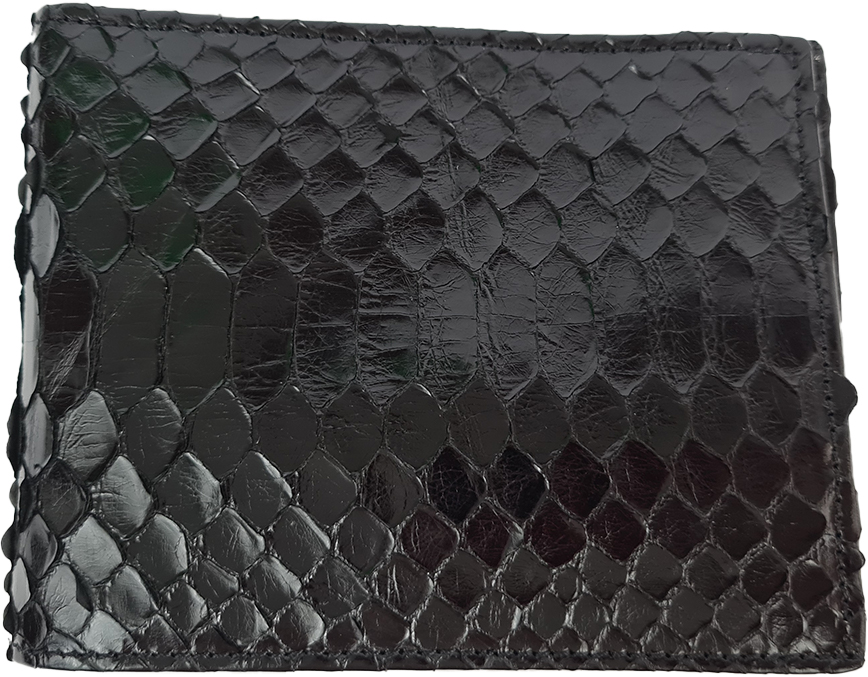 Pánská hadí peněženka Gerald - Černá lesklá