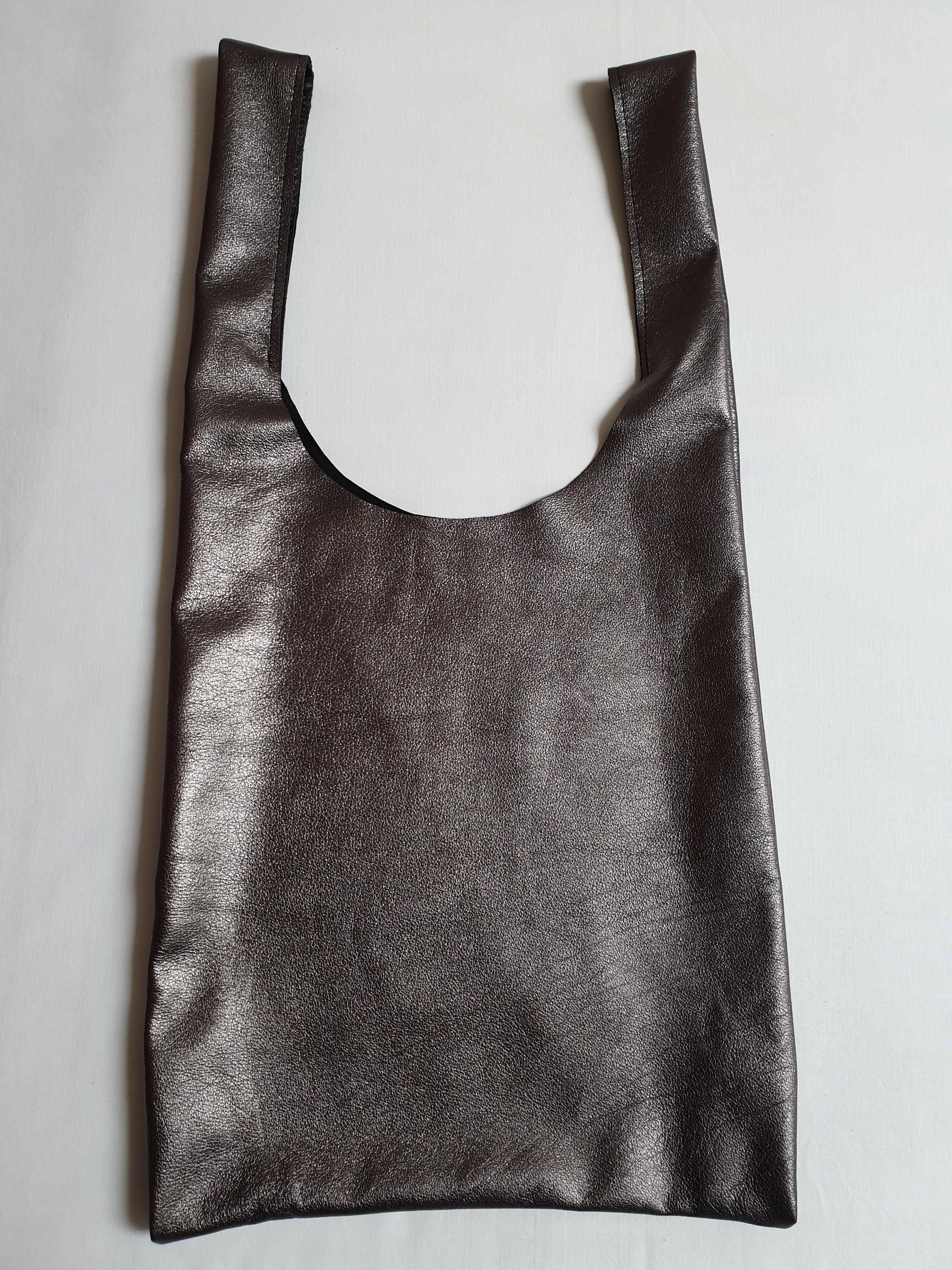 Kožený pytlík - staro-stříbrný