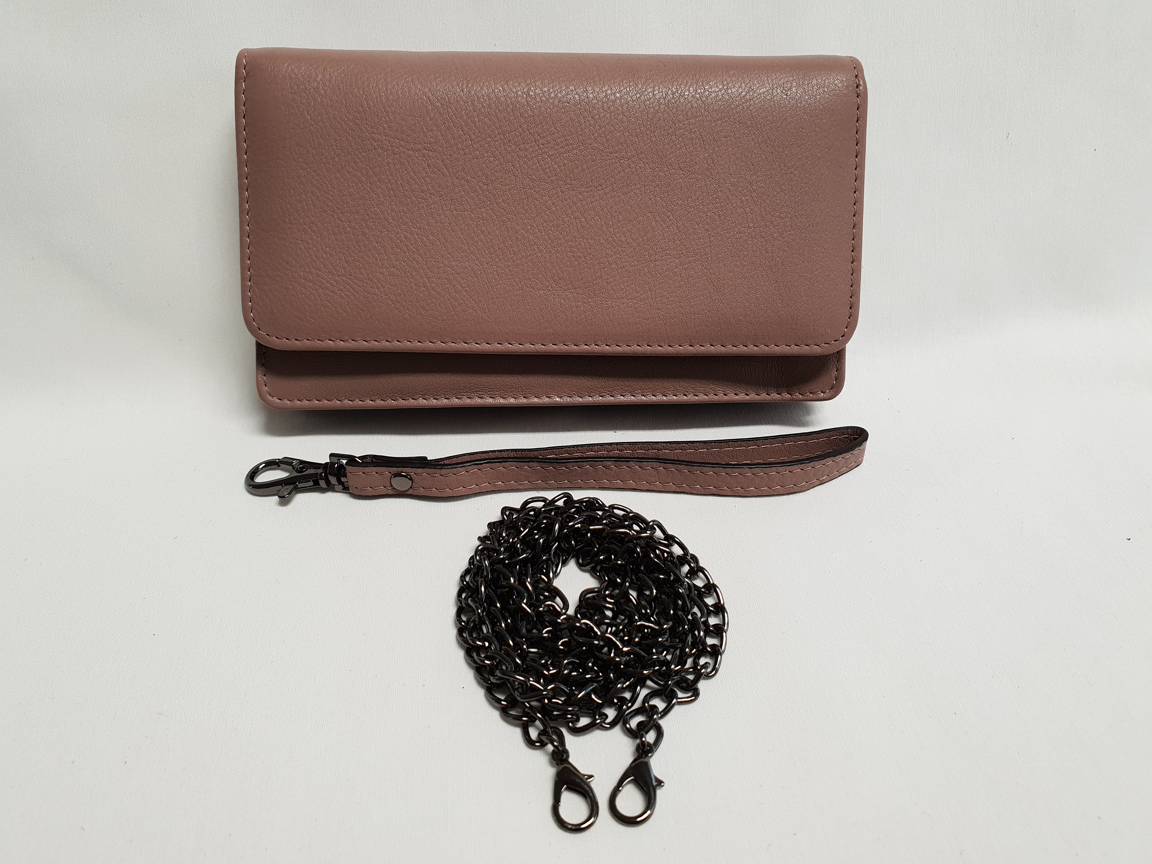 Kožené psaníčko/peněženka 6015 - pudrová